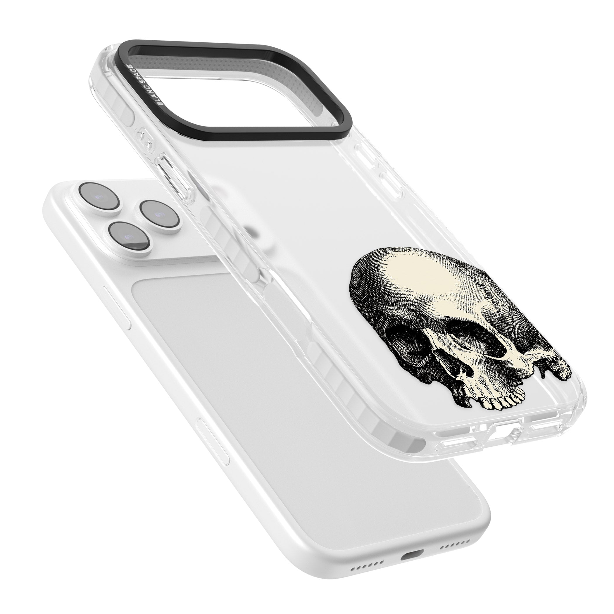 Minimal Vintage Skull iPhone 17 Pro Impact Clear Phone Case Colours