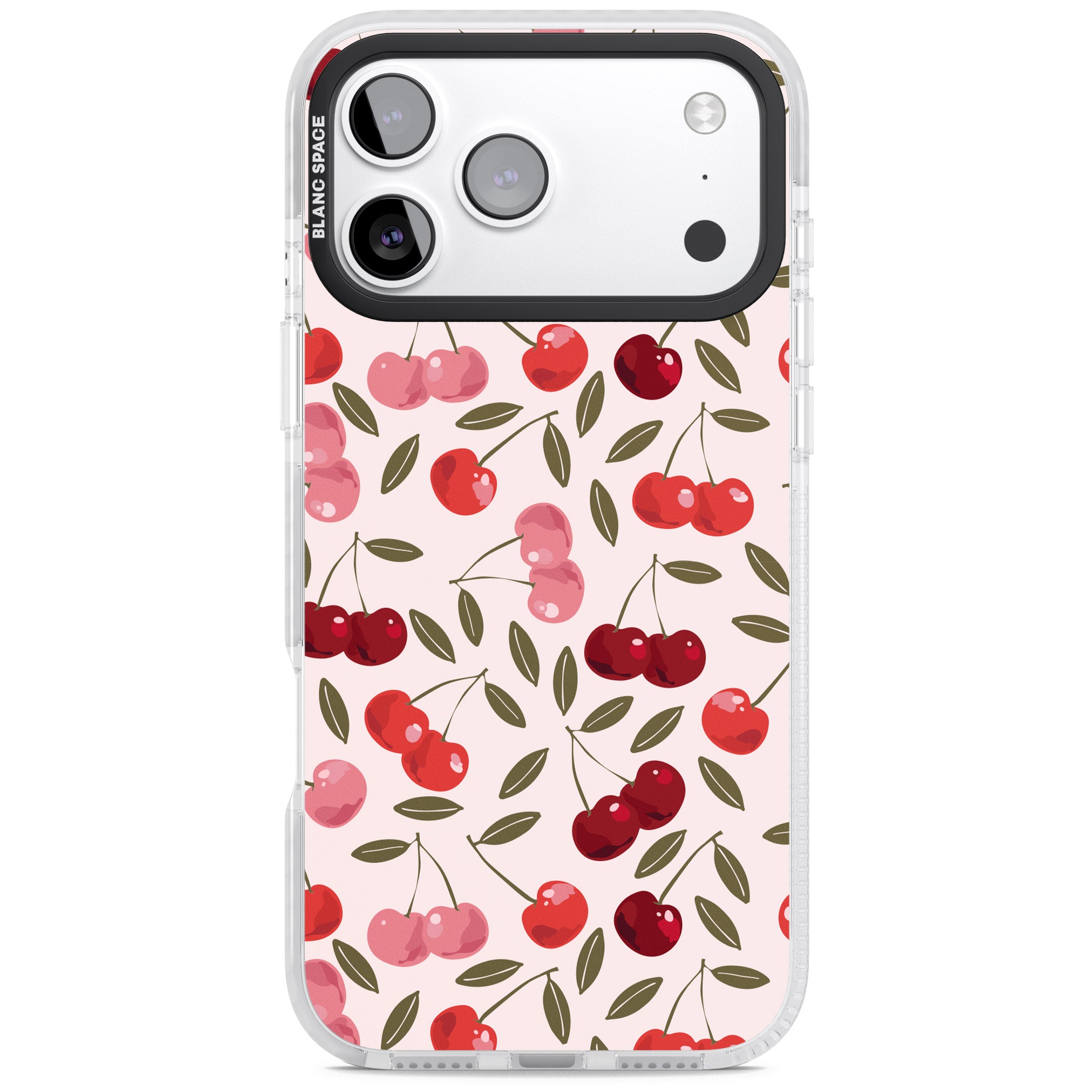 Fruity & Fun Patterns Cherries iPhone 17 Pro Impact Clear Phone Case