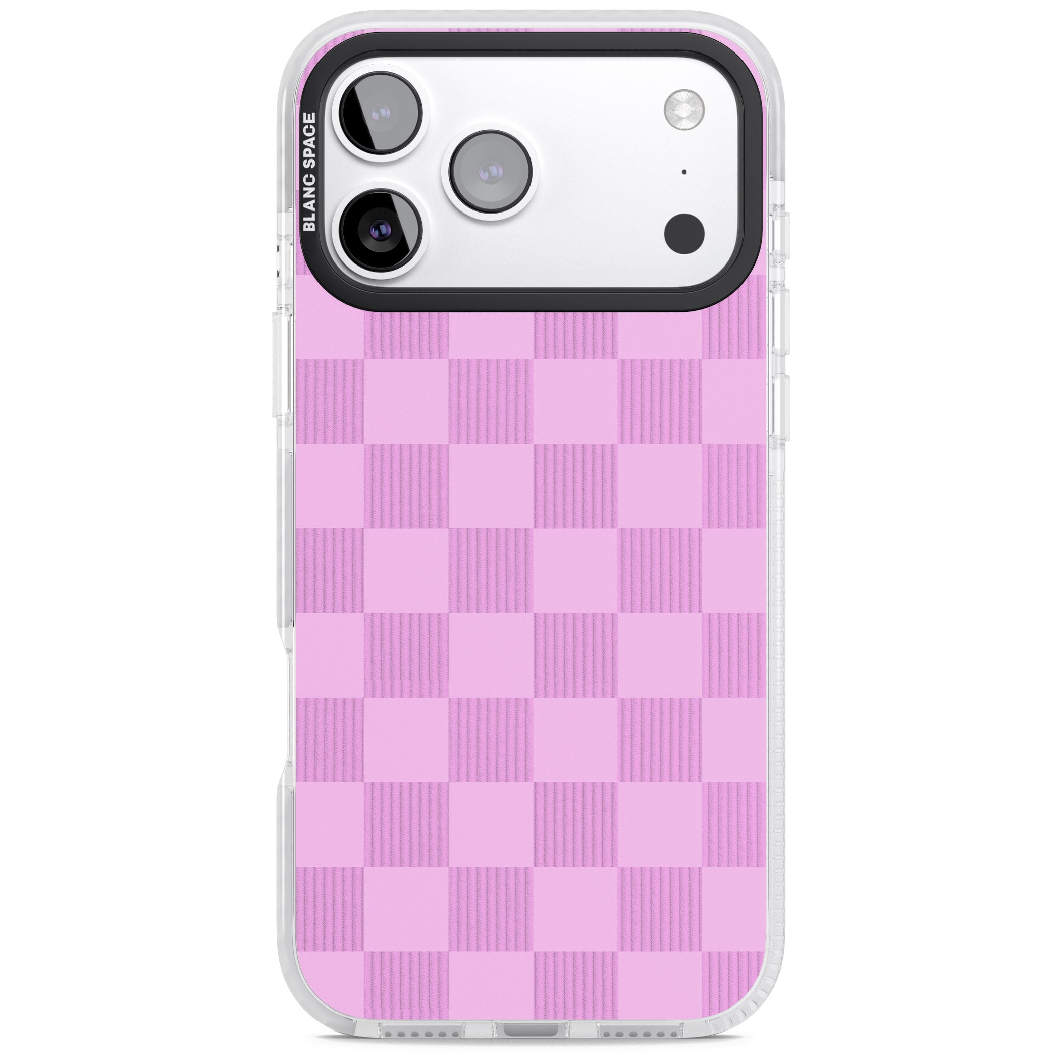 Bubblegum Checkered iPhone 17 Pro Max Impact Clear Phone Case