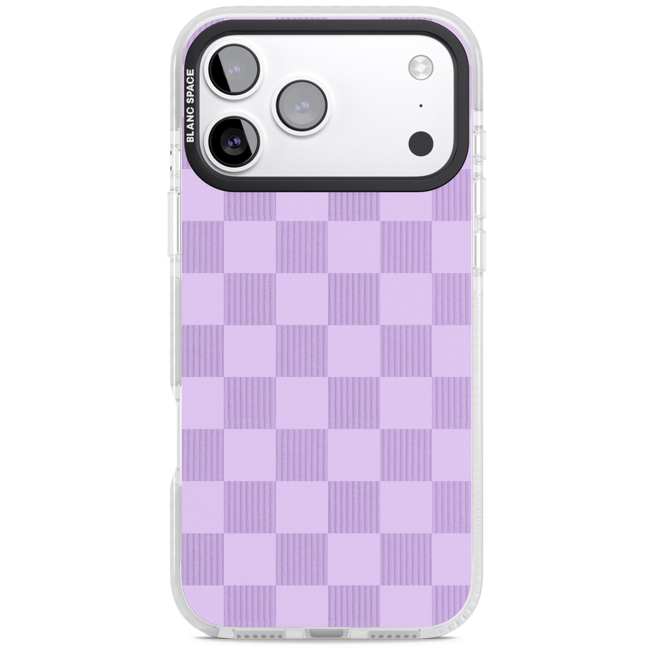 Lilac Checkered iPhone 17 Pro Max Impact Clear Phone Case