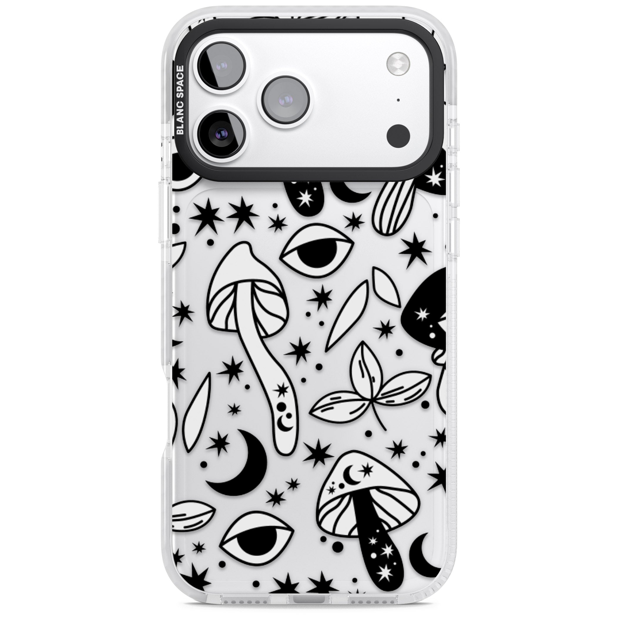 Mystic Mushrooms Pattern iPhone 17 Pro Max Impact Clear Phone Case