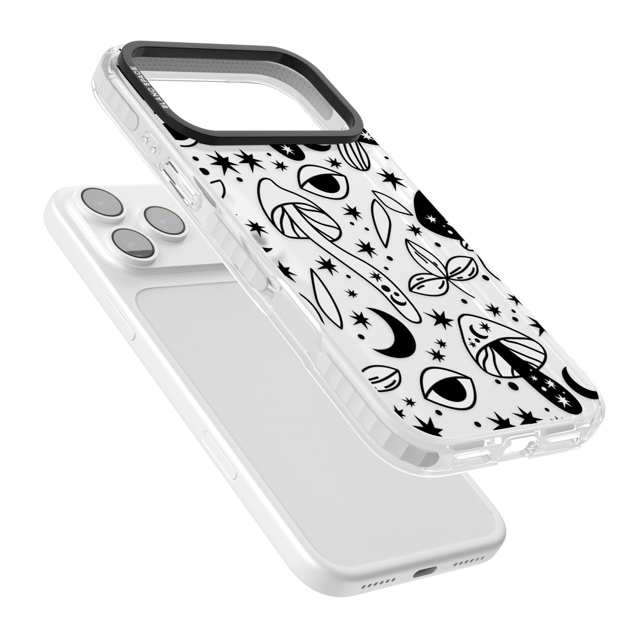 Mystic Mushrooms Pattern iPhone 17 Pro Max Impact Clear Phone Case Colours