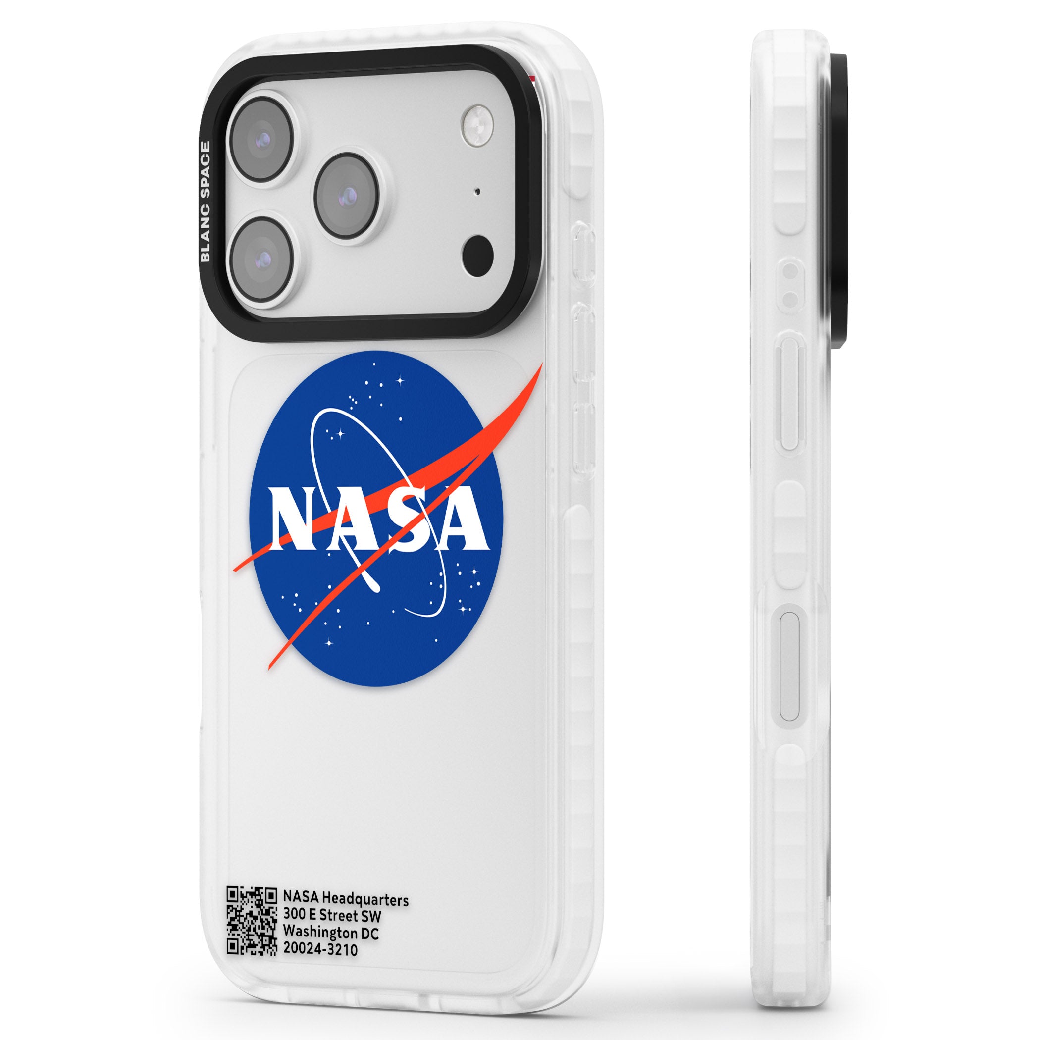 Nasa Meatball iPhone 17 Pro Max Impact Clear Phone Case Side Profile