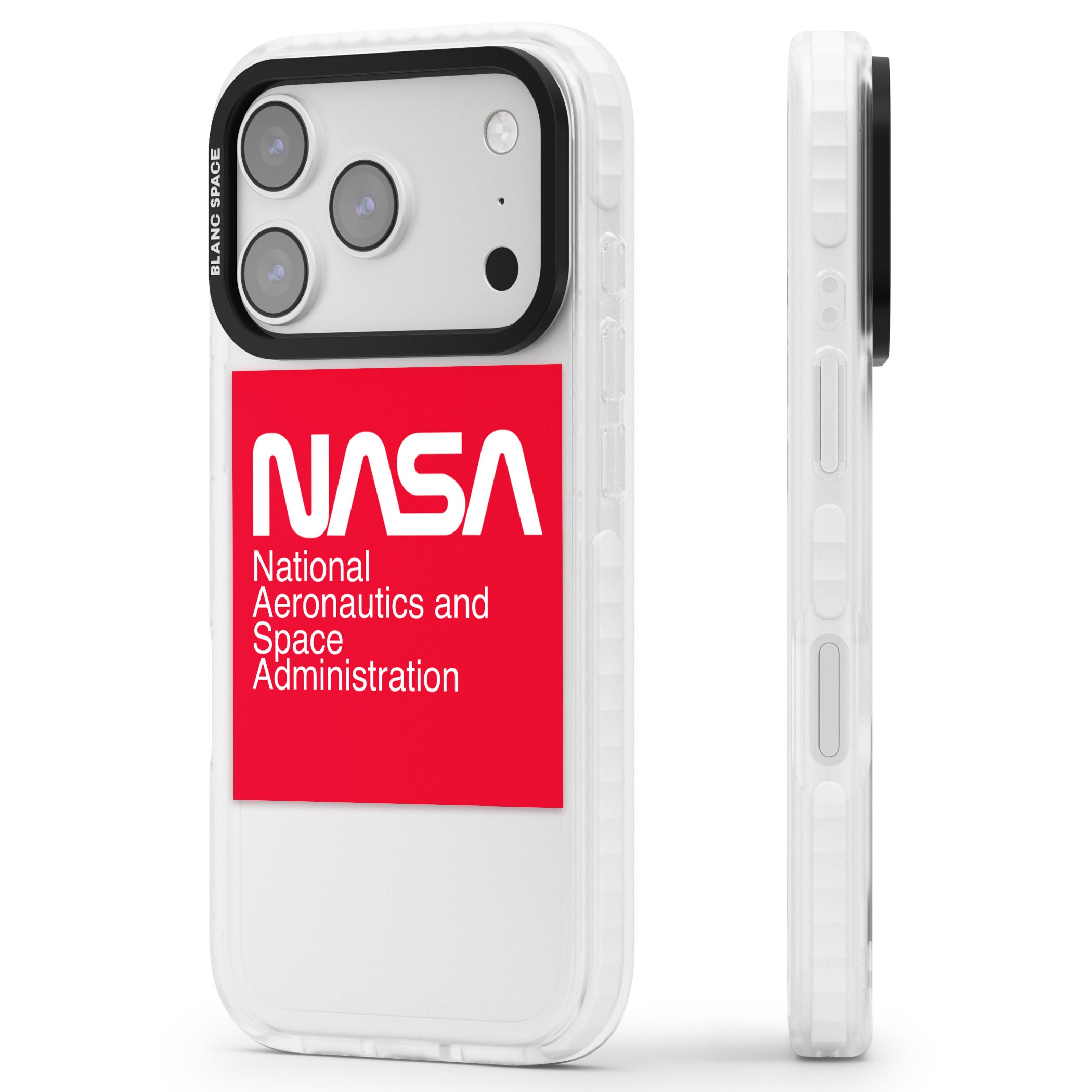 Nasa The Worm Box iPhone 17 Pro Impact Clear Phone Case Side Profile