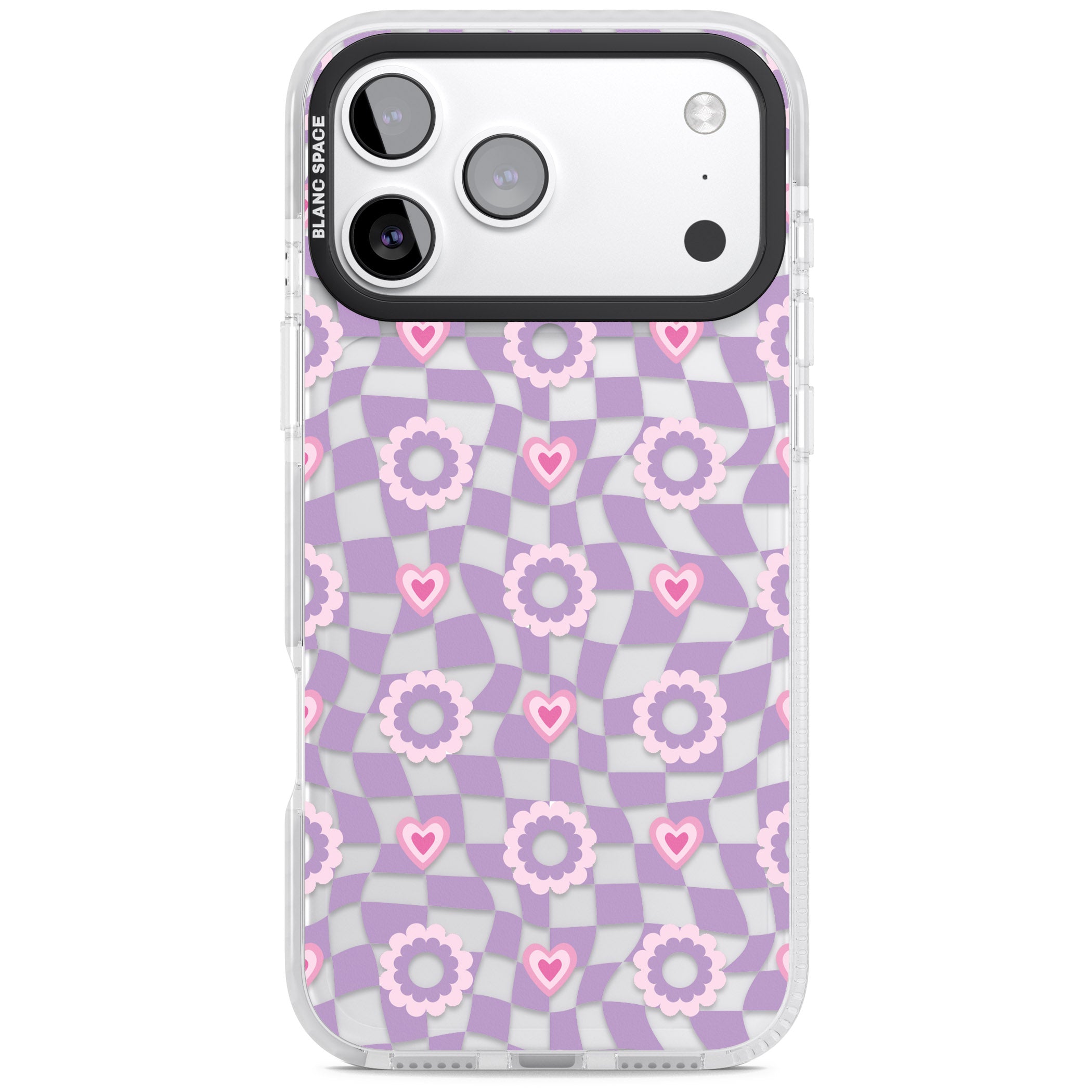 Checkered Love Pattern iPhone 17 Pro Impact Clear Phone Case