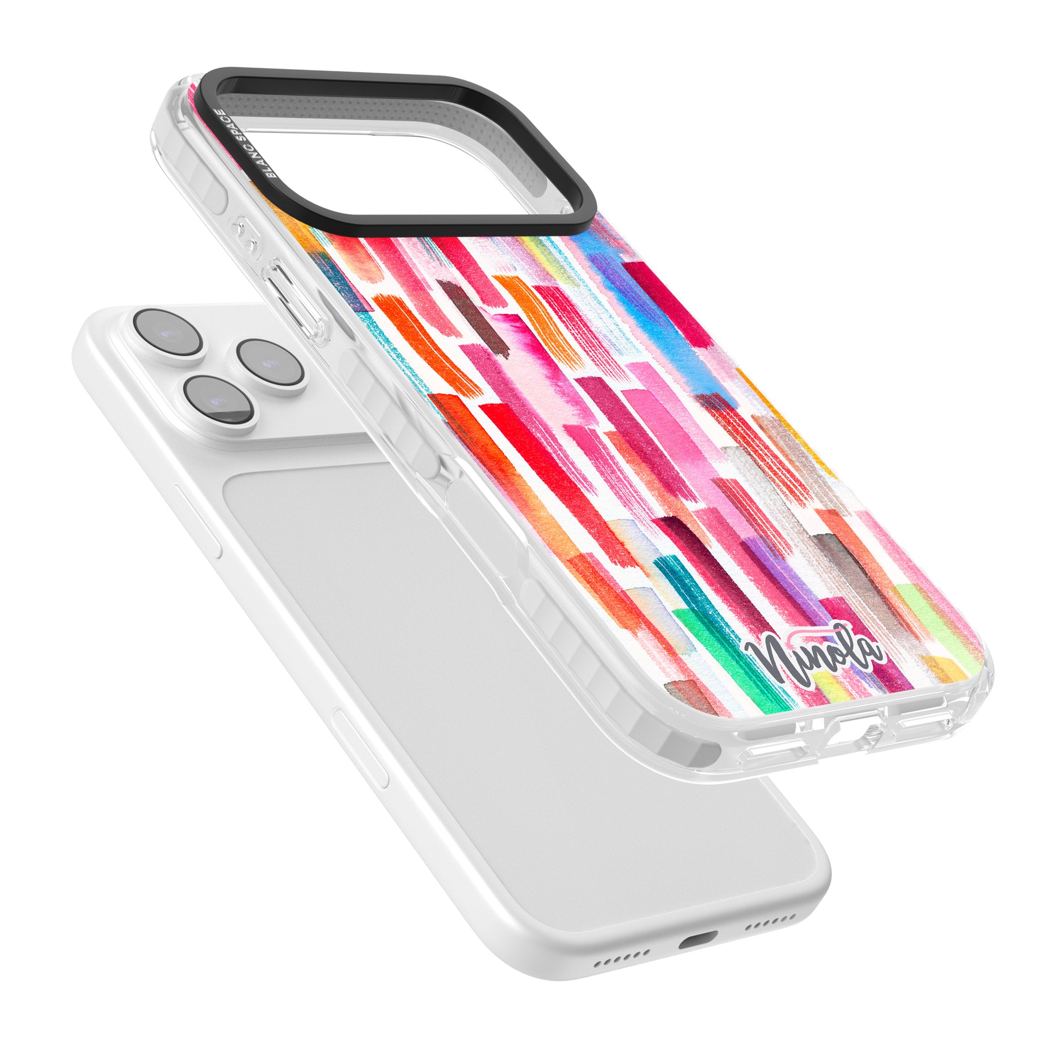 Colorful Brushstrokes iPhone 17 Pro Impact Clear Phone Case Colours