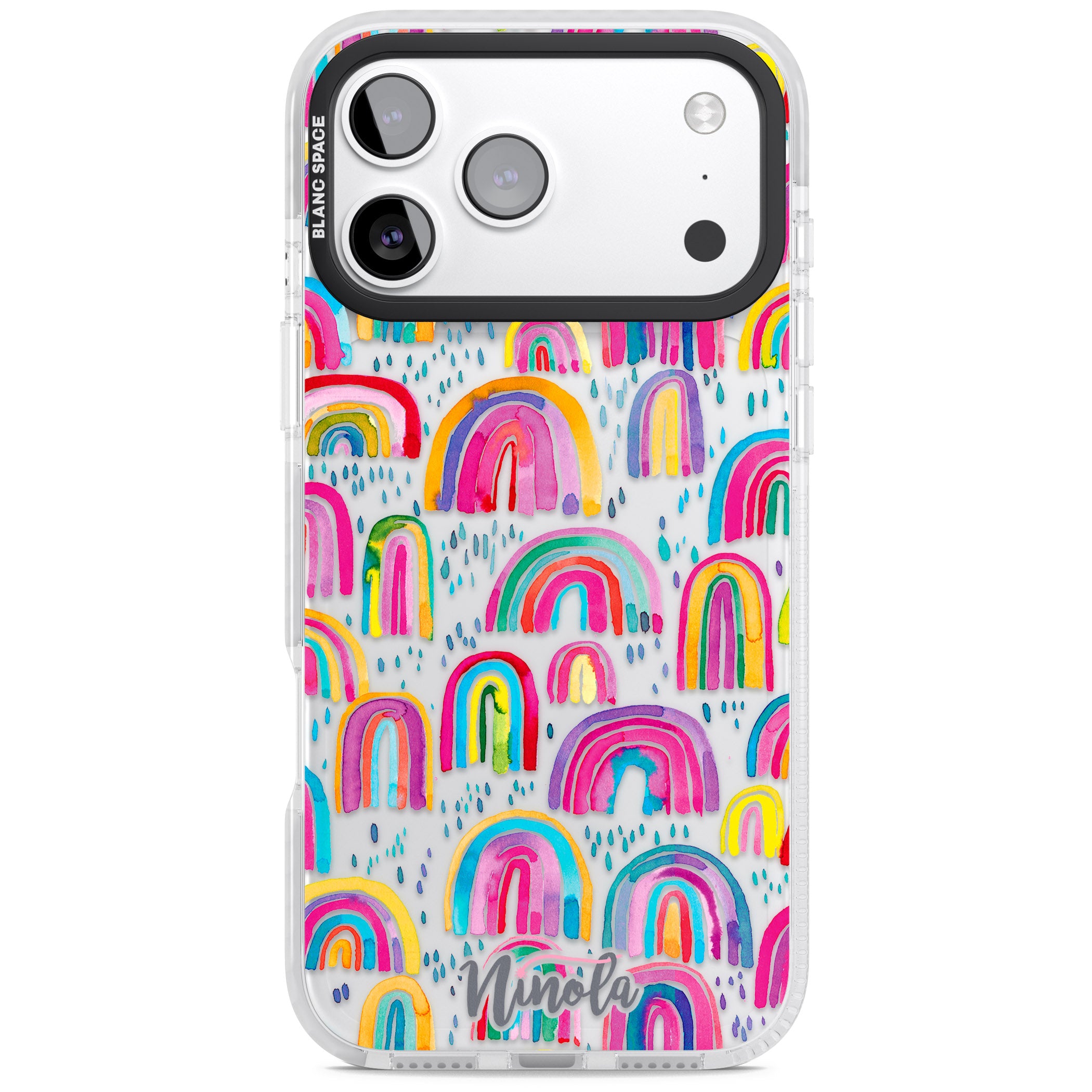 Watercolor Rainbow iPhone 17 Pro Impact Clear Phone Case