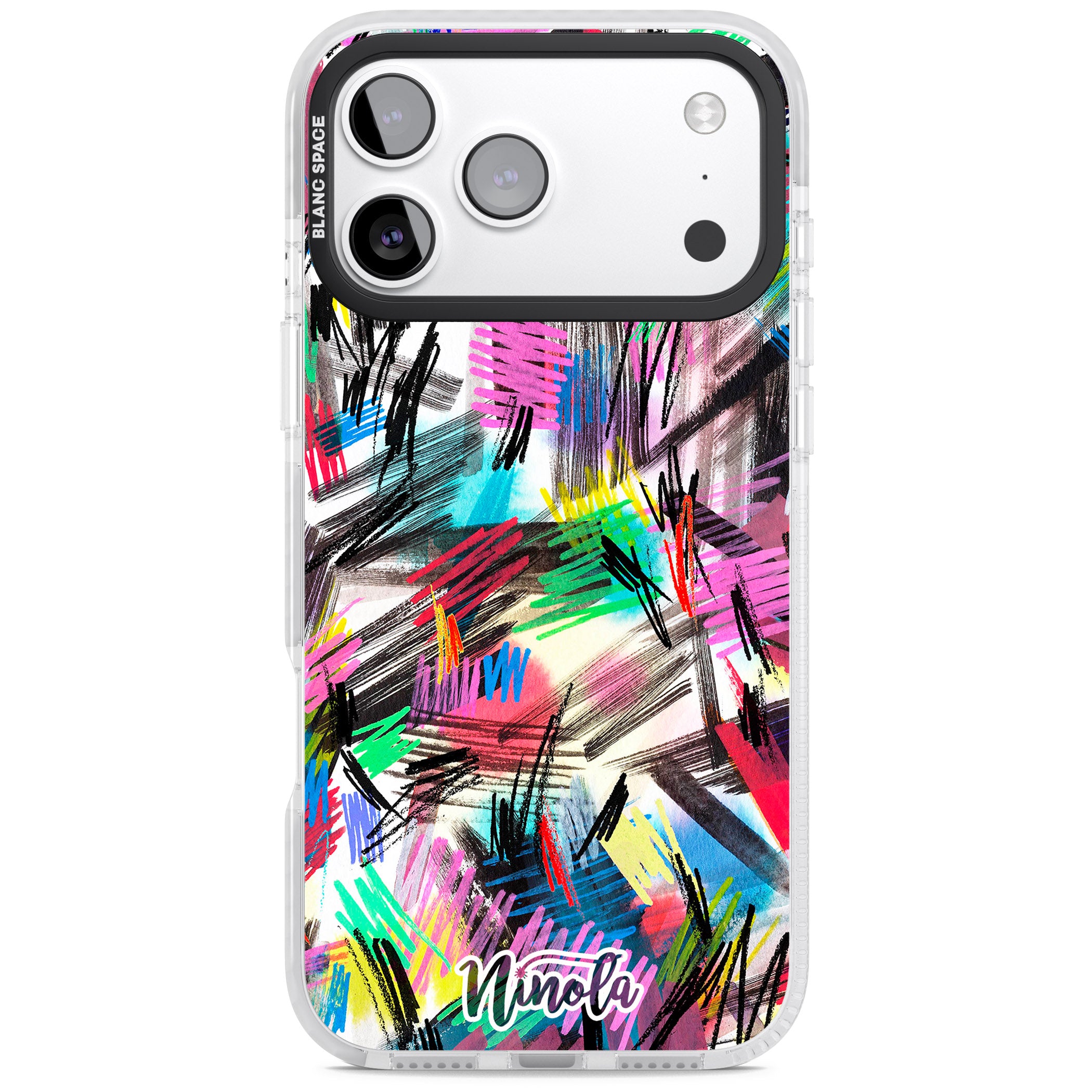 Wild Strokes Rainbow iPhone 17 Pro Impact Clear Phone Case