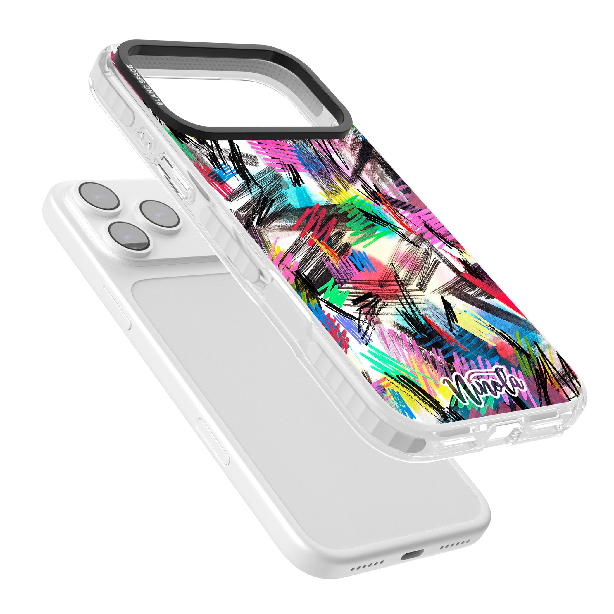 Wild Strokes Rainbow iPhone 17 Pro Impact Clear Phone Case Colours