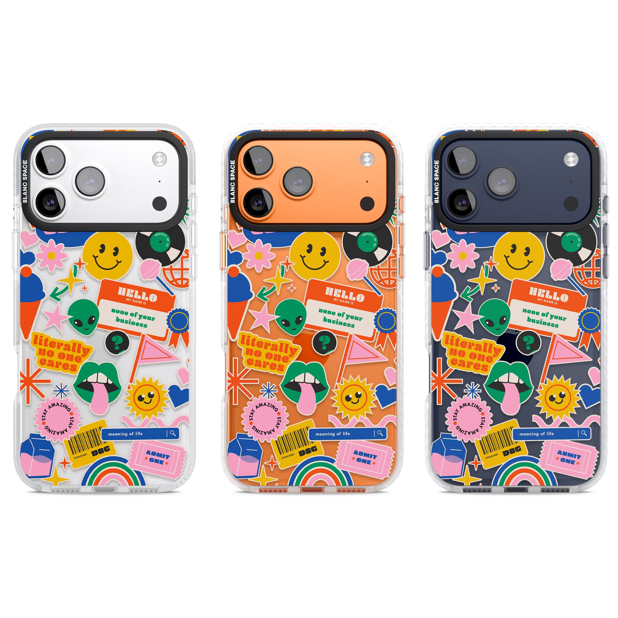 Nostalgic Sticker Vibes iPhone 17 Pro Impact Clear Phone Case APT Impact Protection