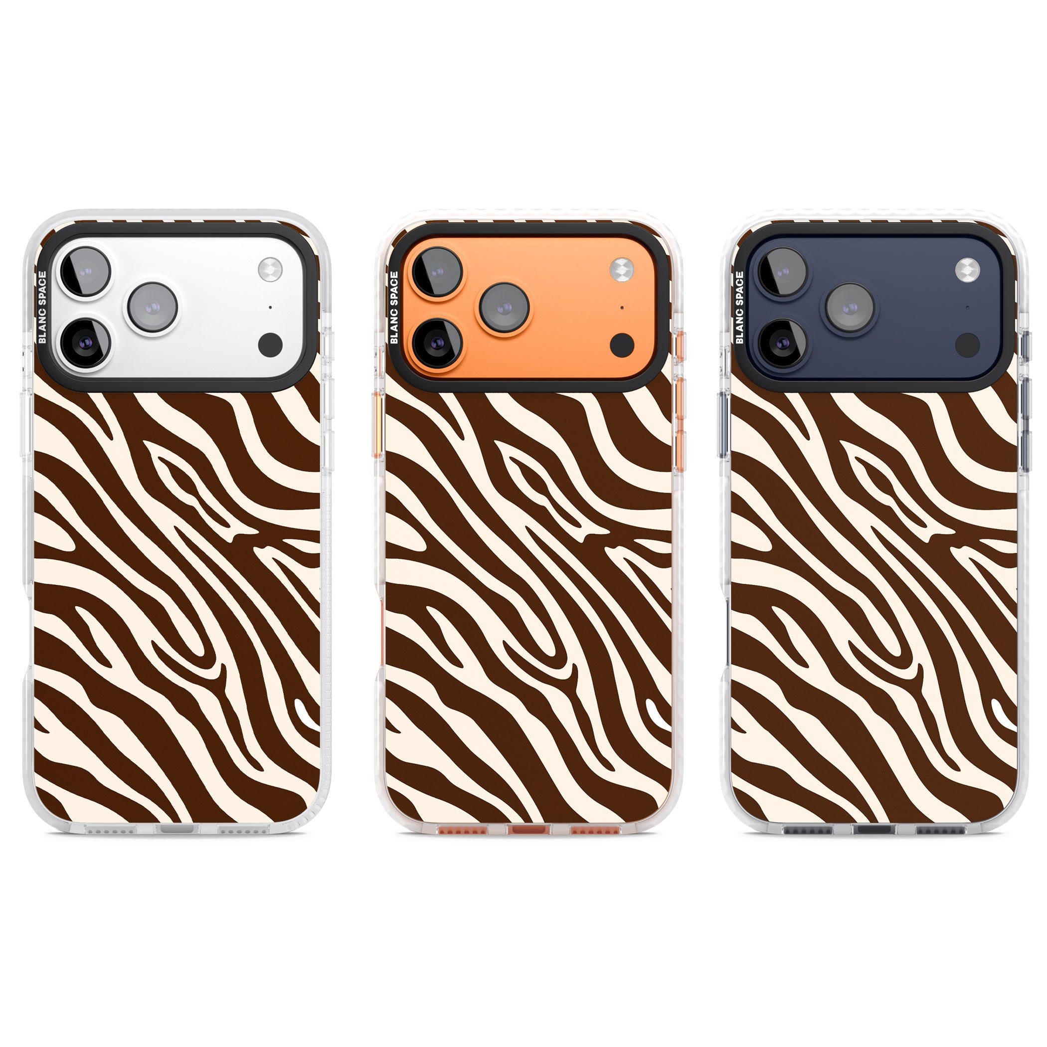 Brown & Cream Zebra iPhone 17 Pro Impact Clear Phone Case APT Impact Protection