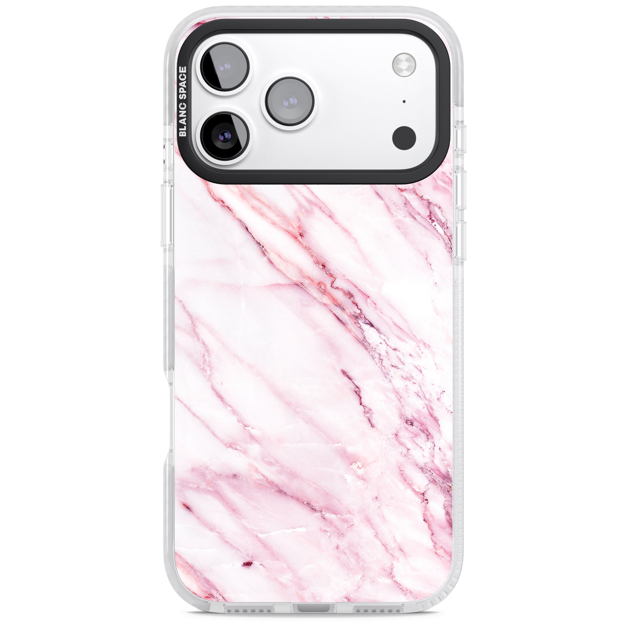 White Pink Onyx Marble iPhone 17 Pro Max Impact Clear Phone Case