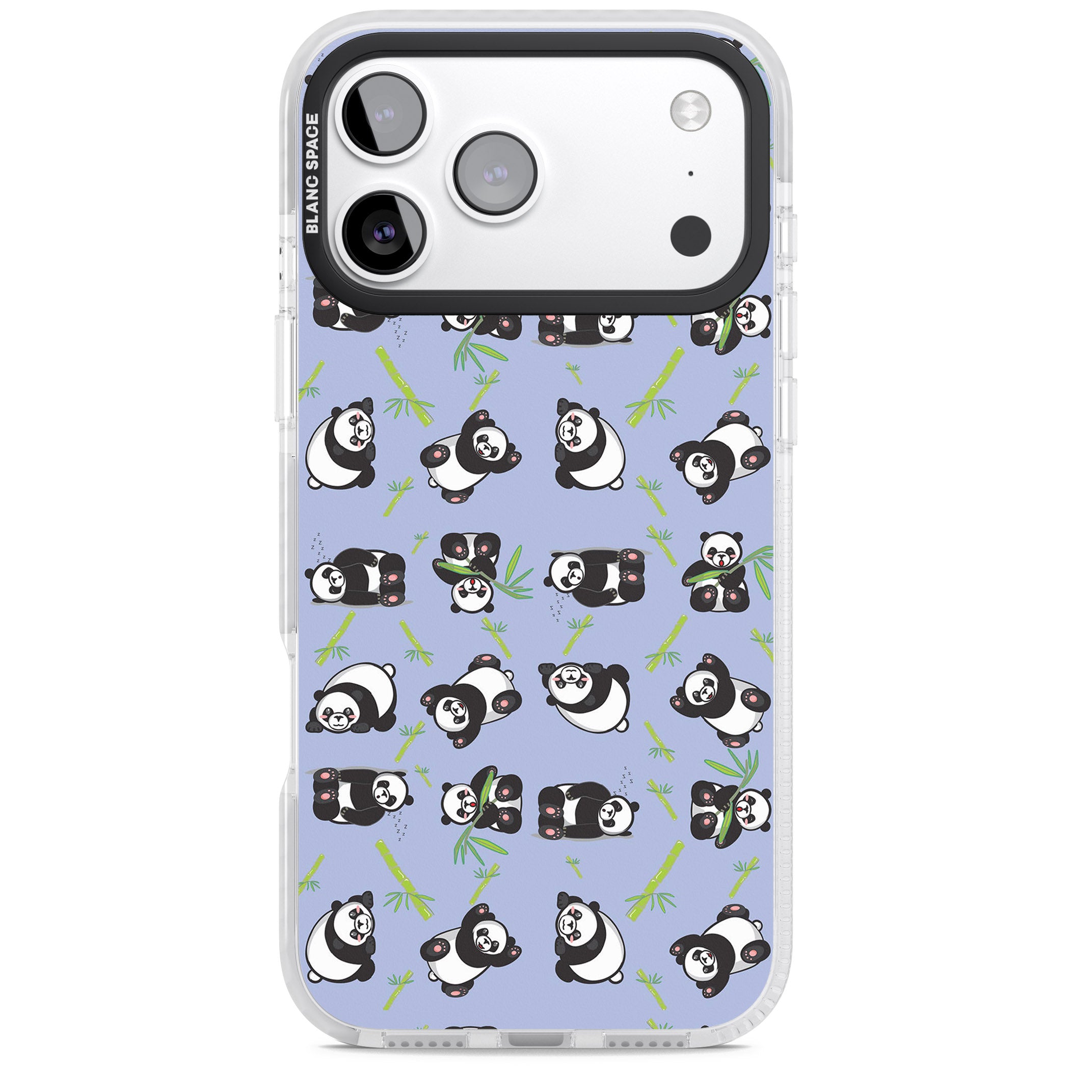 Panda Pattern iPhone 17 Pro Max Impact Clear Phone Case