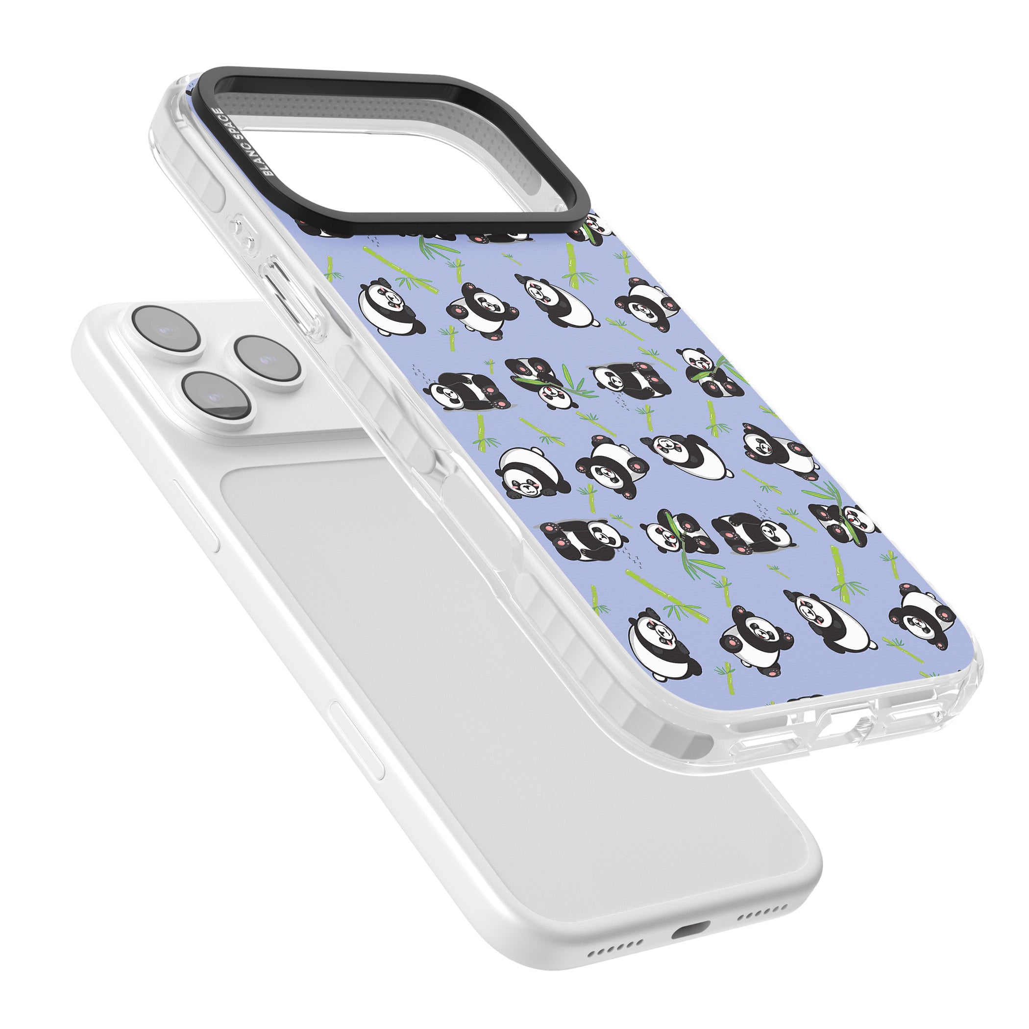 Panda Pattern iPhone 17 Pro Max Impact Clear Phone Case Colours
