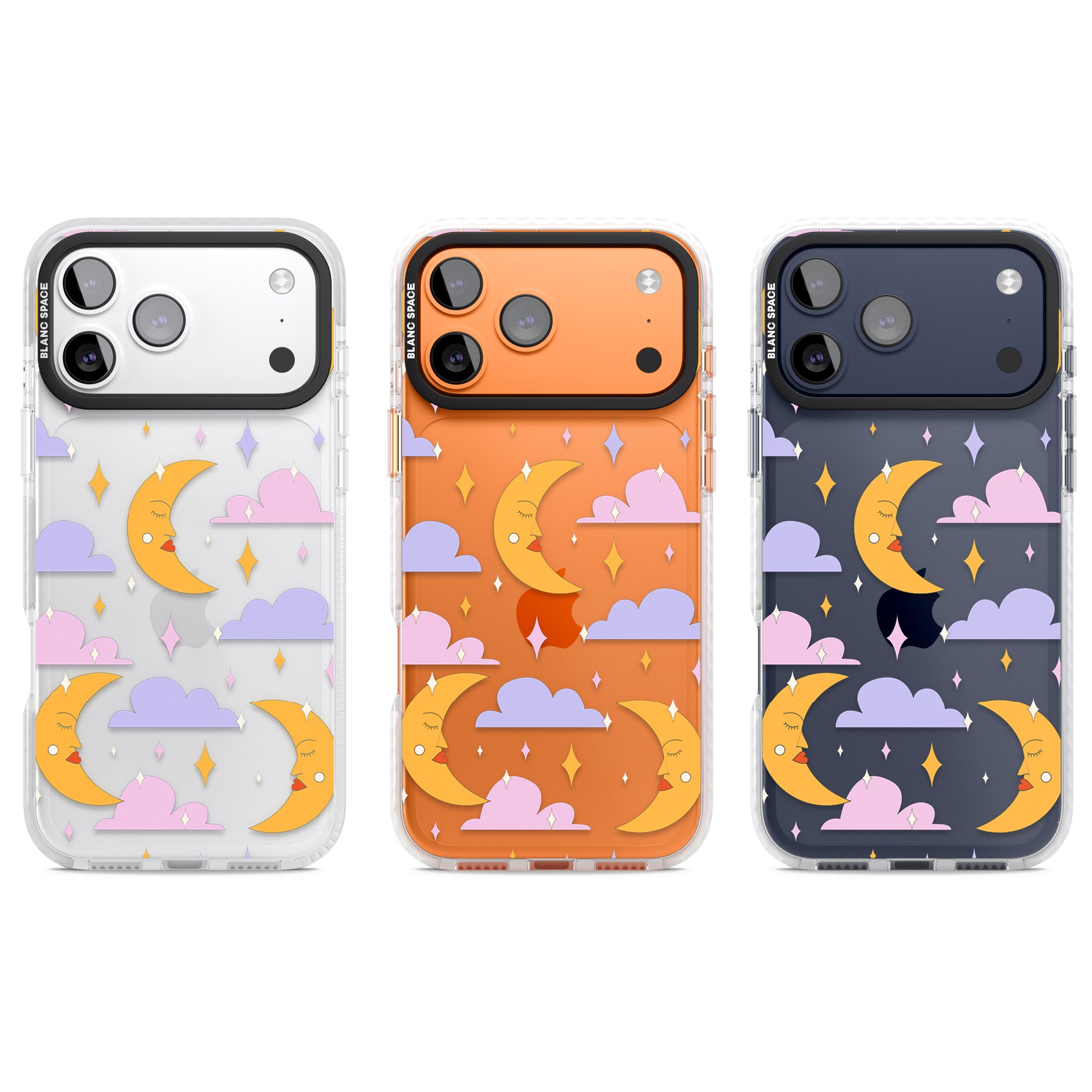 Moons & Clouds iPhone 17 Pro Impact Clear Phone Case APT Impact Protection