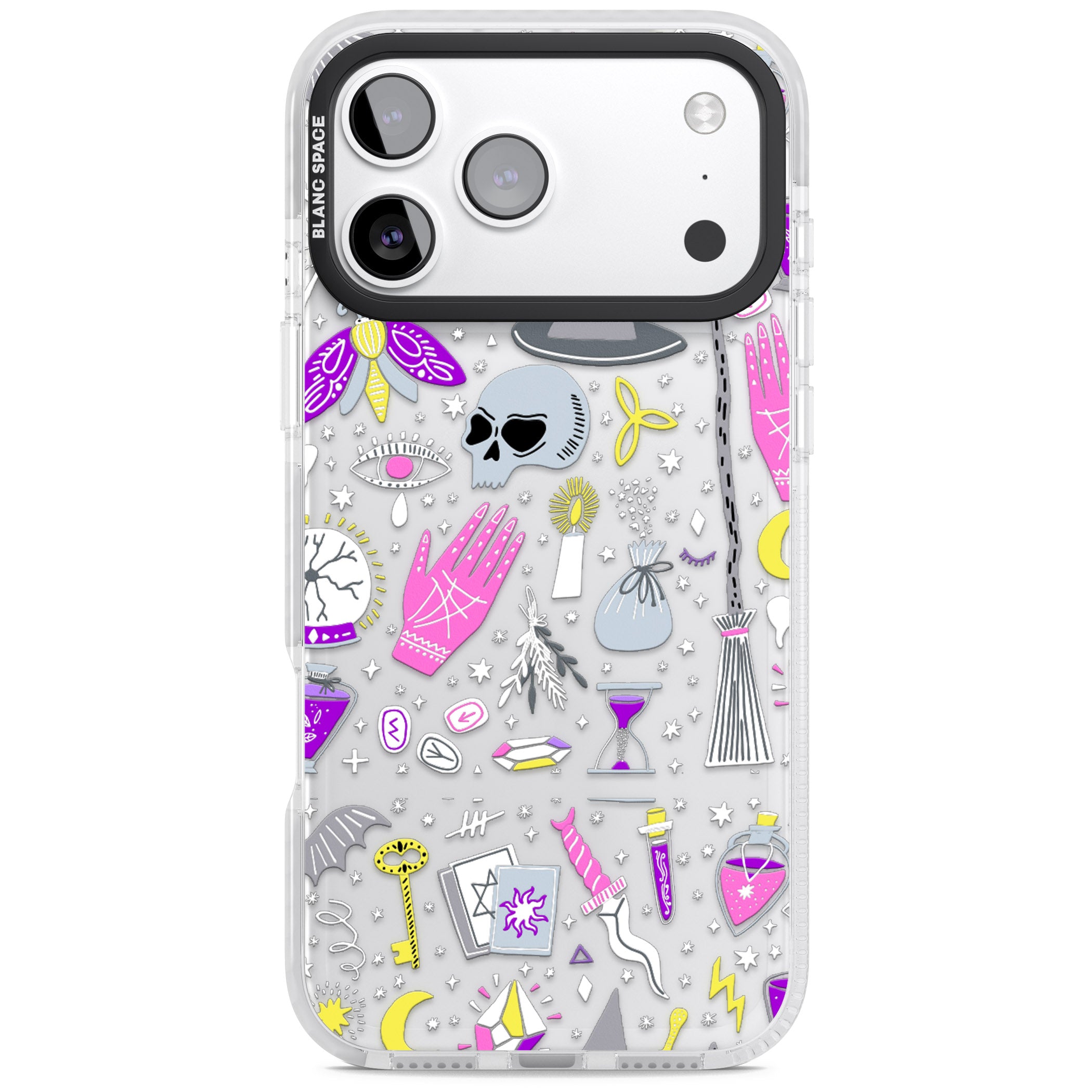 Black Magic Pattern iPhone 17 Pro Max Impact Clear Phone Case