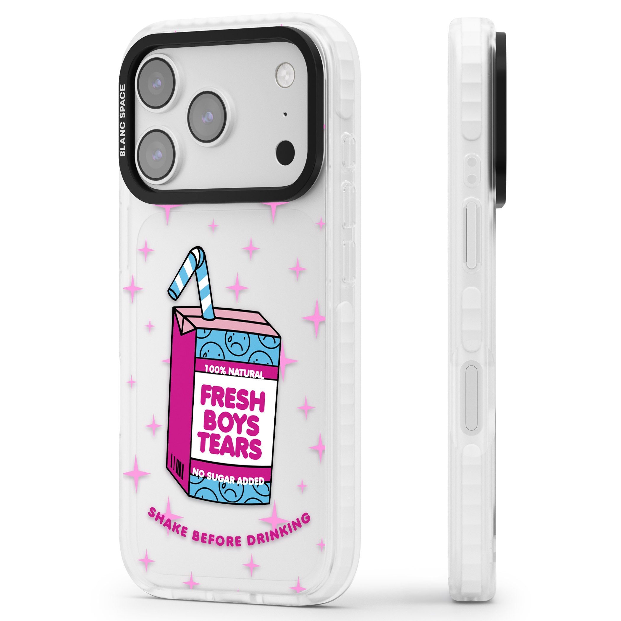 Boy Tears iPhone 17 Pro Max Impact Clear Phone Case Side Profile