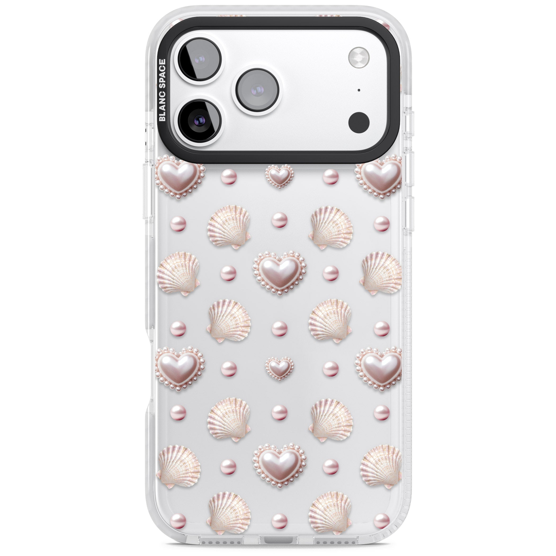 Pearl Hearts iPhone 17 Pro Max Impact Clear Phone Case