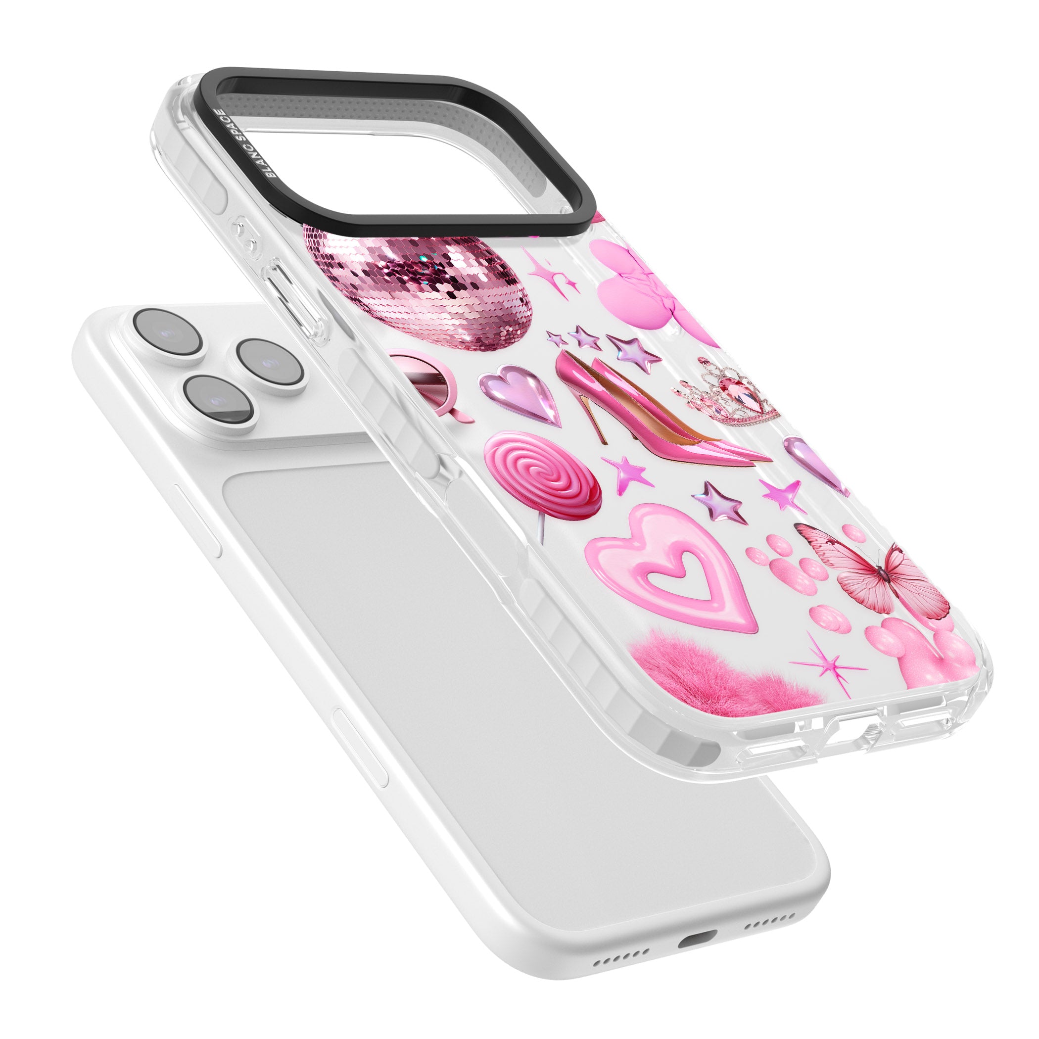 Pink Glam iPhone 17 Pro Max Impact Clear Phone Case Colours