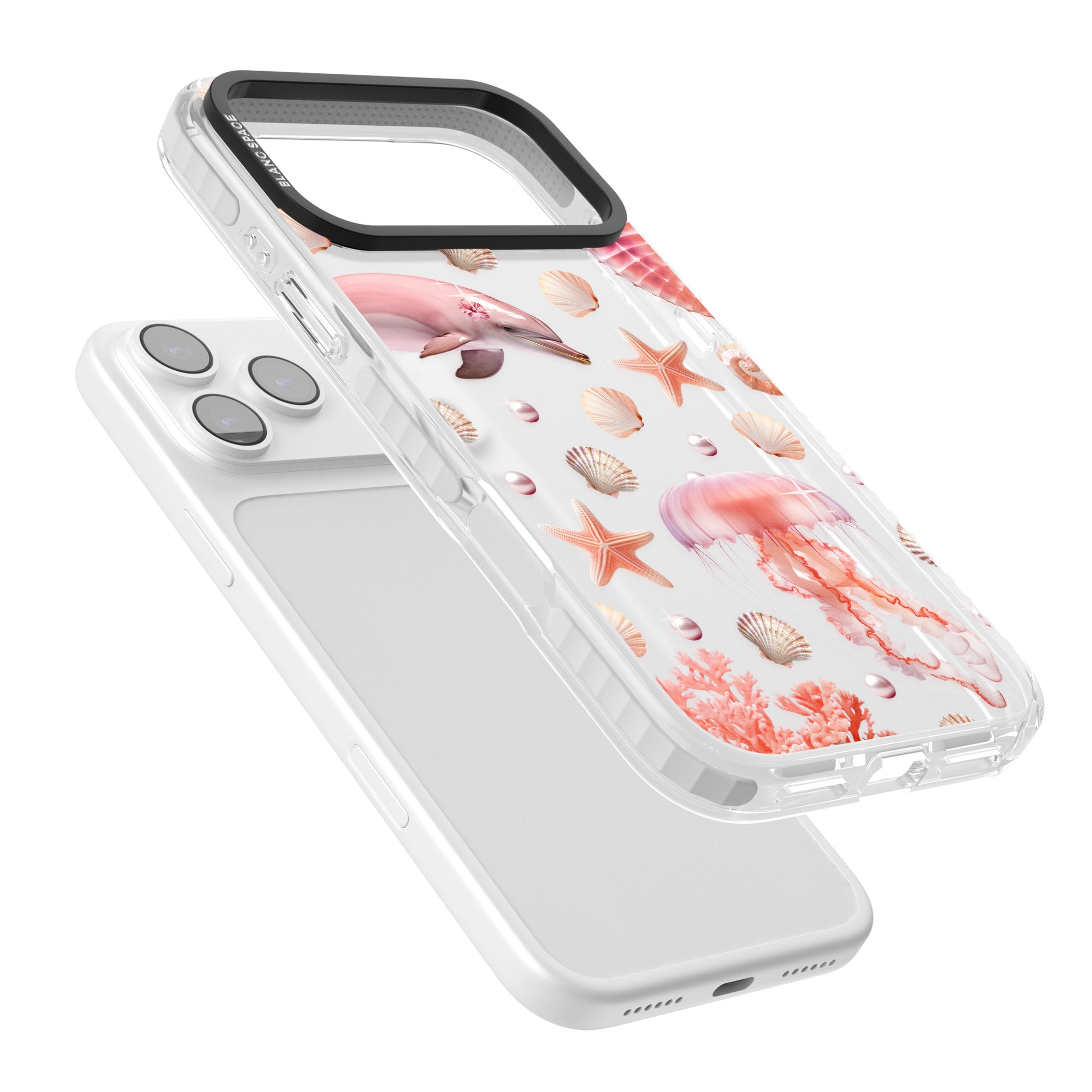 Pink Sealife iPhone 17 Pro Impact Clear Phone Case Colours