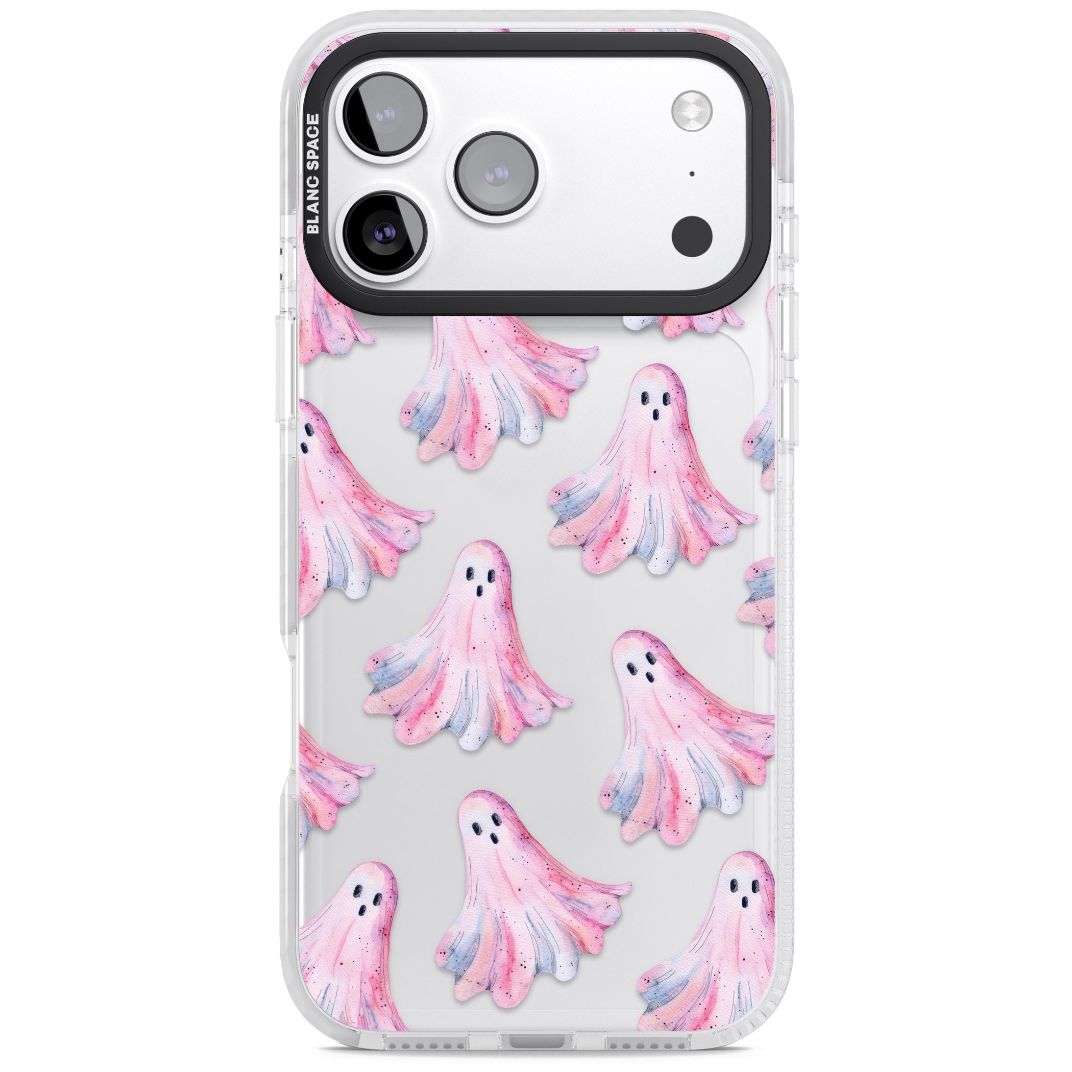 Pink Ghosts iPhone 17 Pro Impact Clear Phone Case