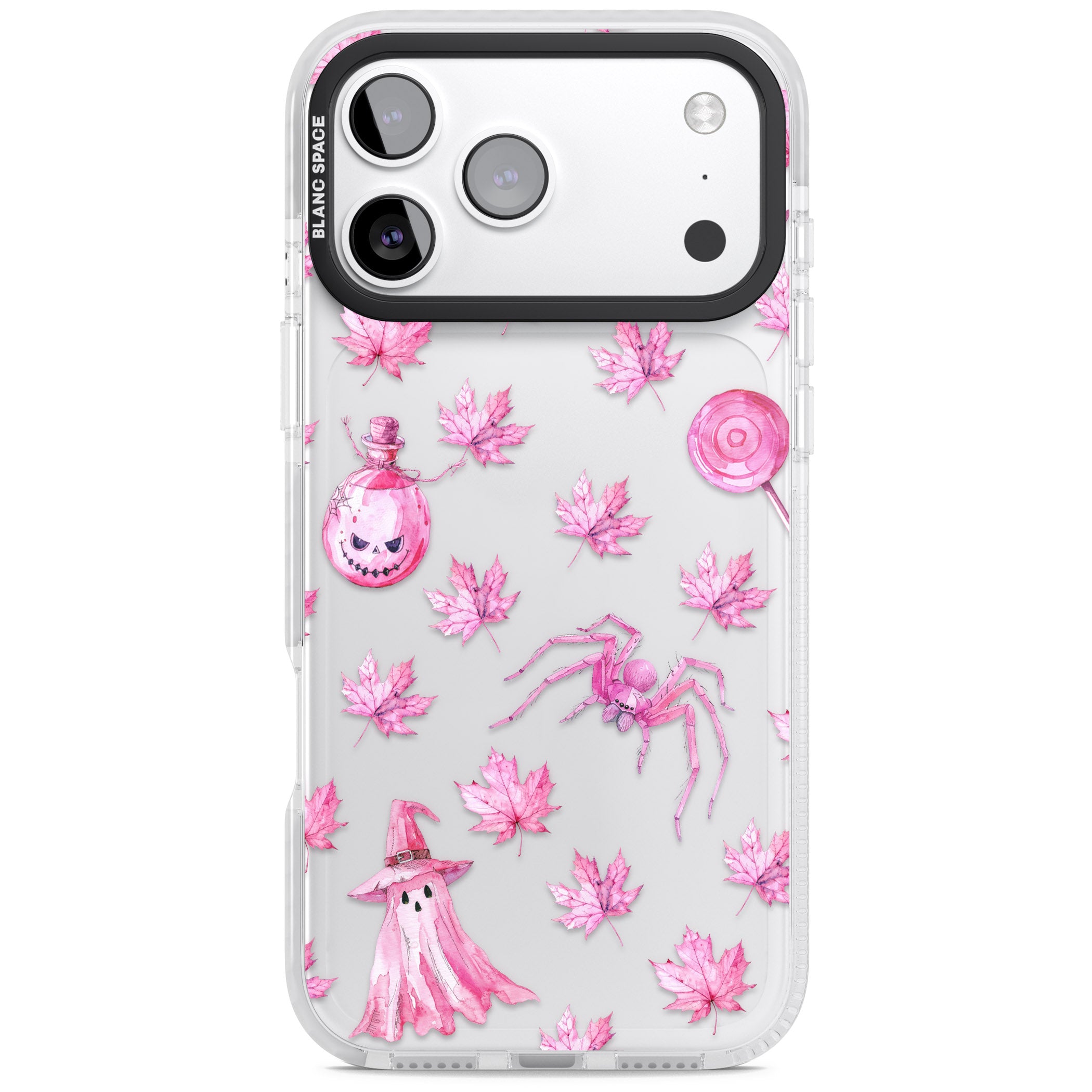 Pink Moon Maple iPhone 17 Pro Impact Clear Phone Case