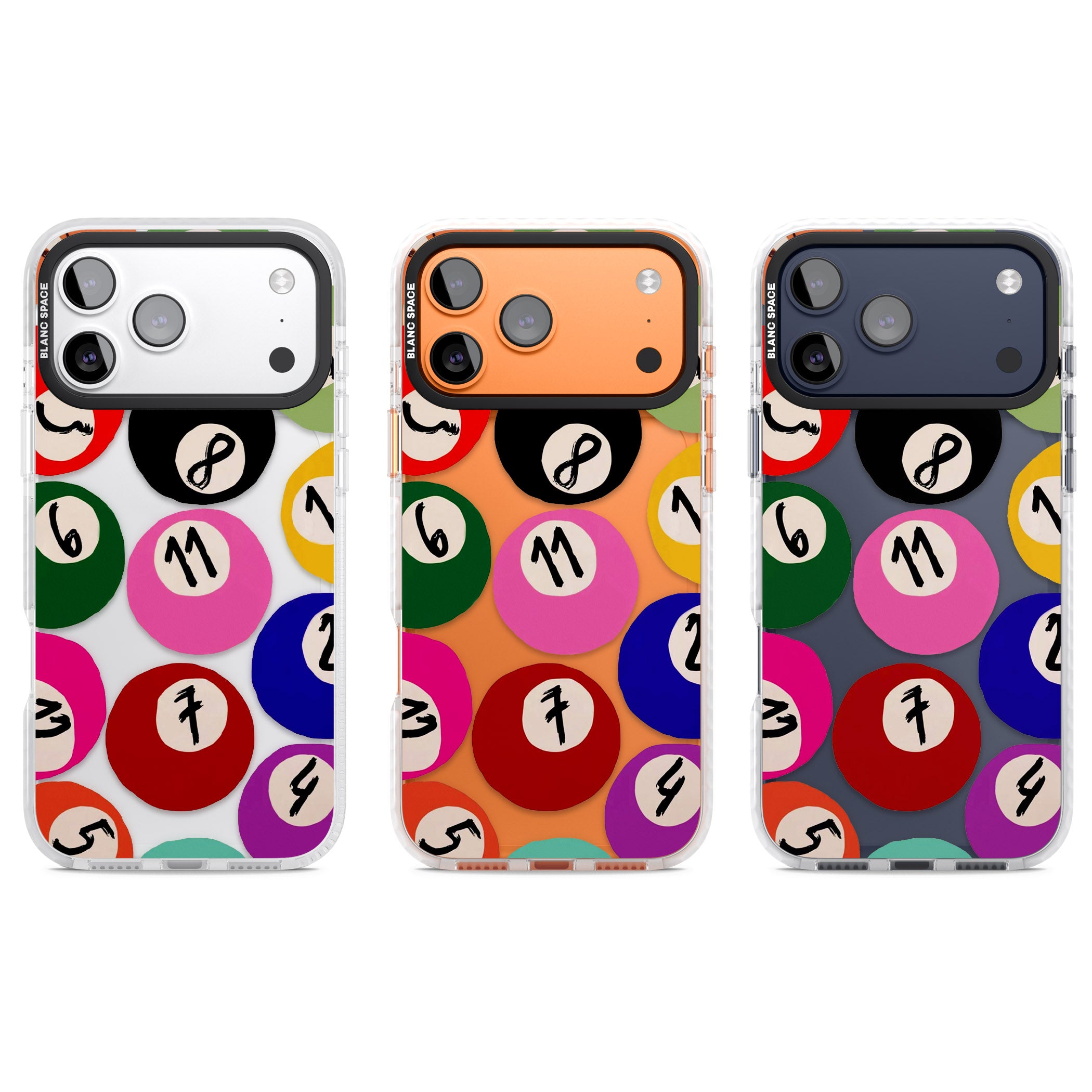Pool Balls iPhone 17 Pro Impact Clear Phone Case APT Impact Protection