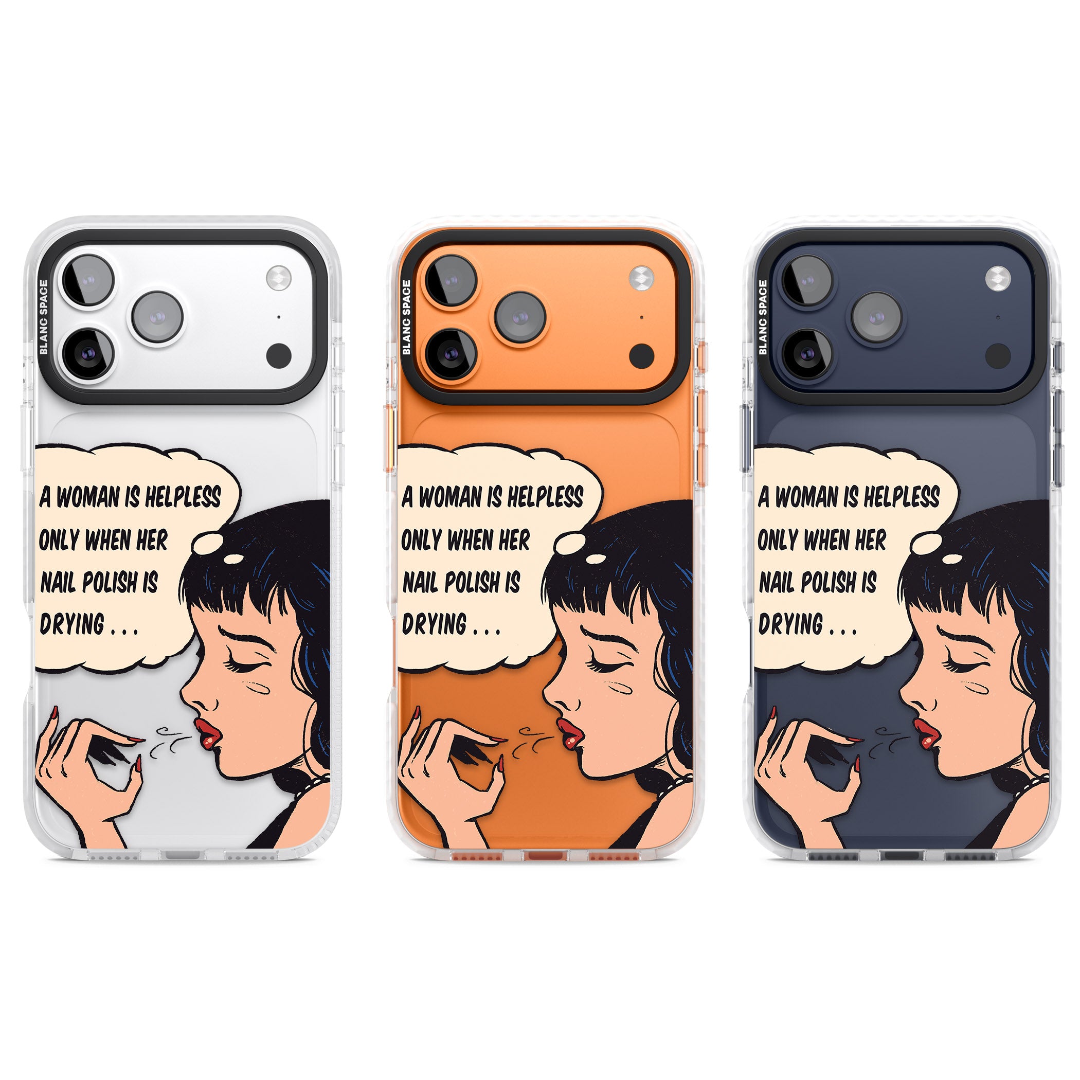 Drying Nails Pop Art iPhone 17 Pro Impact Clear Phone Case APT Impact Protection