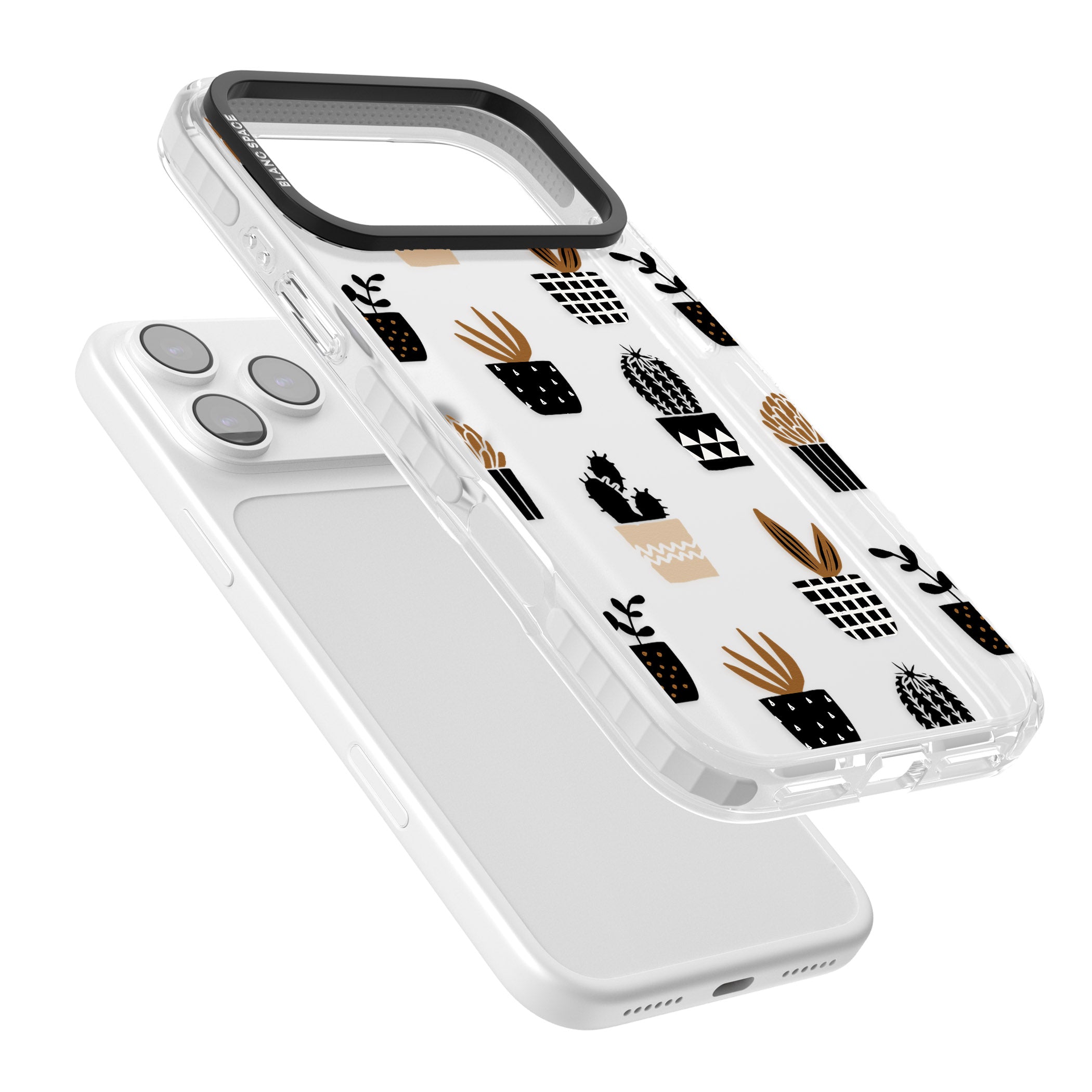 Large Mixed Plants Pattern Clear iPhone 17 Pro Impact Clear Phone Case Colours