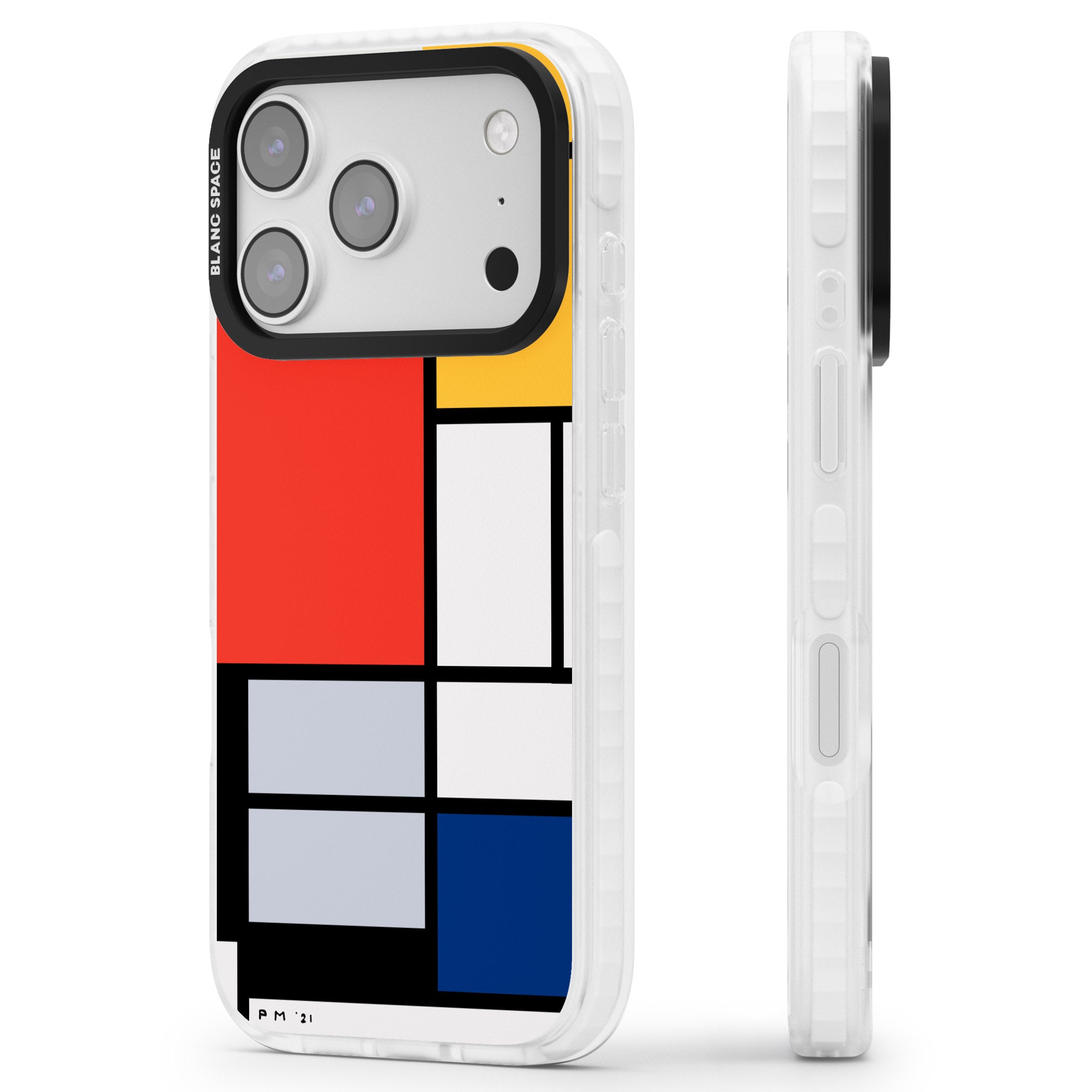 Piet Mondrian'S Composition iPhone 17 Pro Impact Clear Phone Case Side Profile