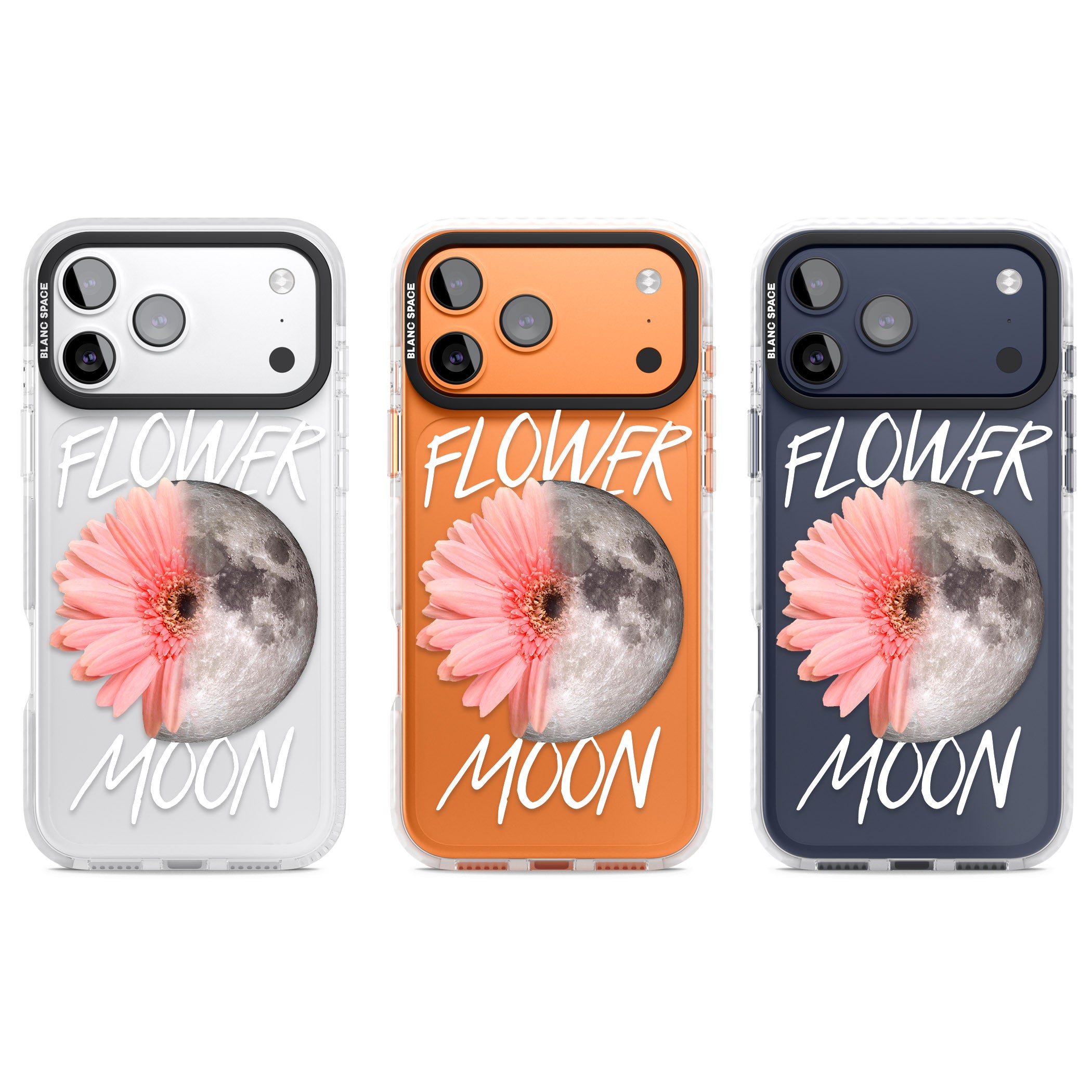 Flower Moon iPhone 17 Pro Impact Clear Phone Case APT Impact Protection