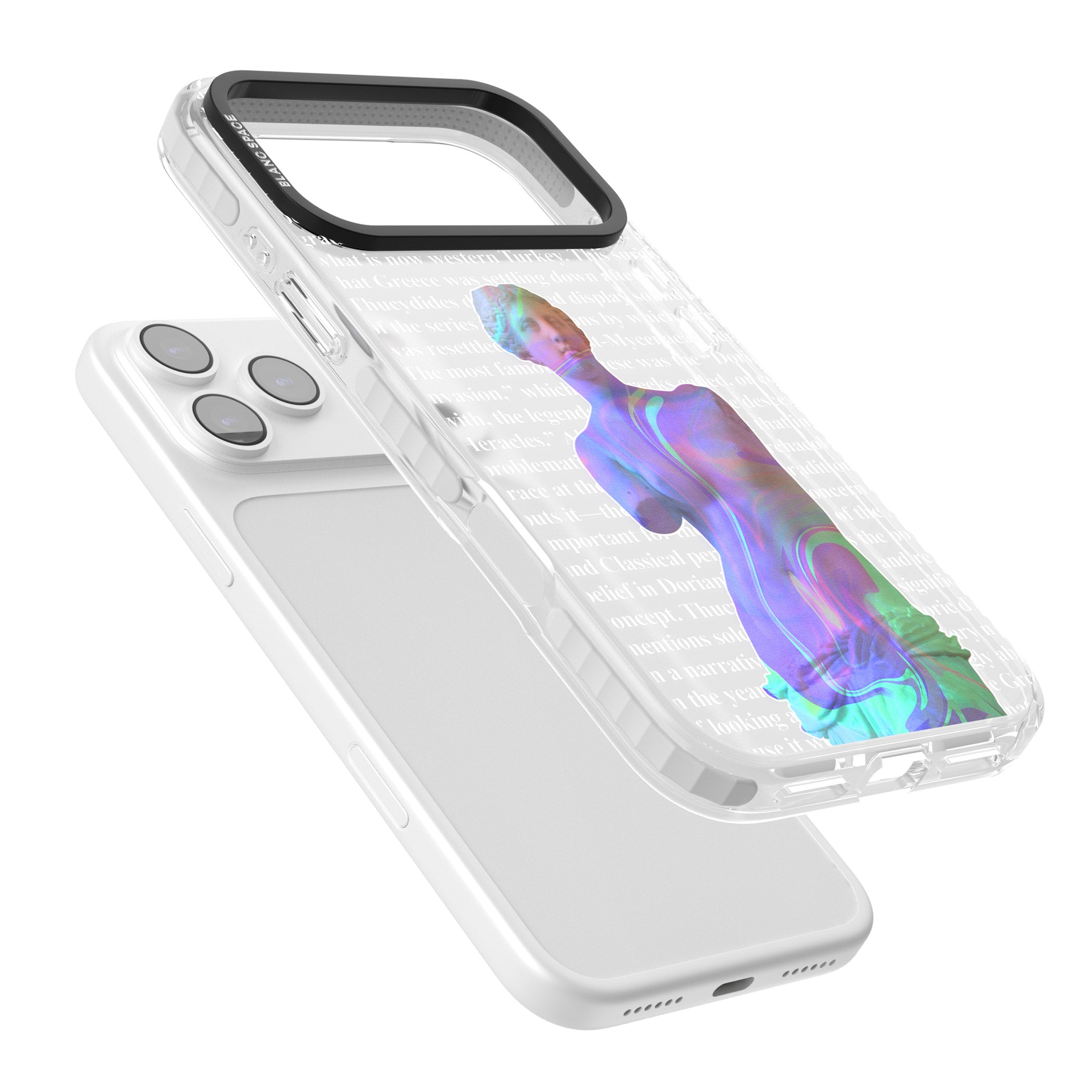 Iridescent De Milo iPhone 17 Pro Impact Clear Phone Case Colours
