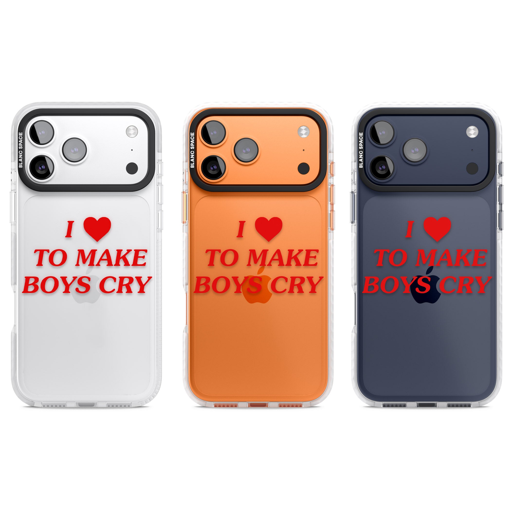 I Love To Make Boys Cry iPhone 17 Pro Impact Clear Phone Case APT Impact Protection