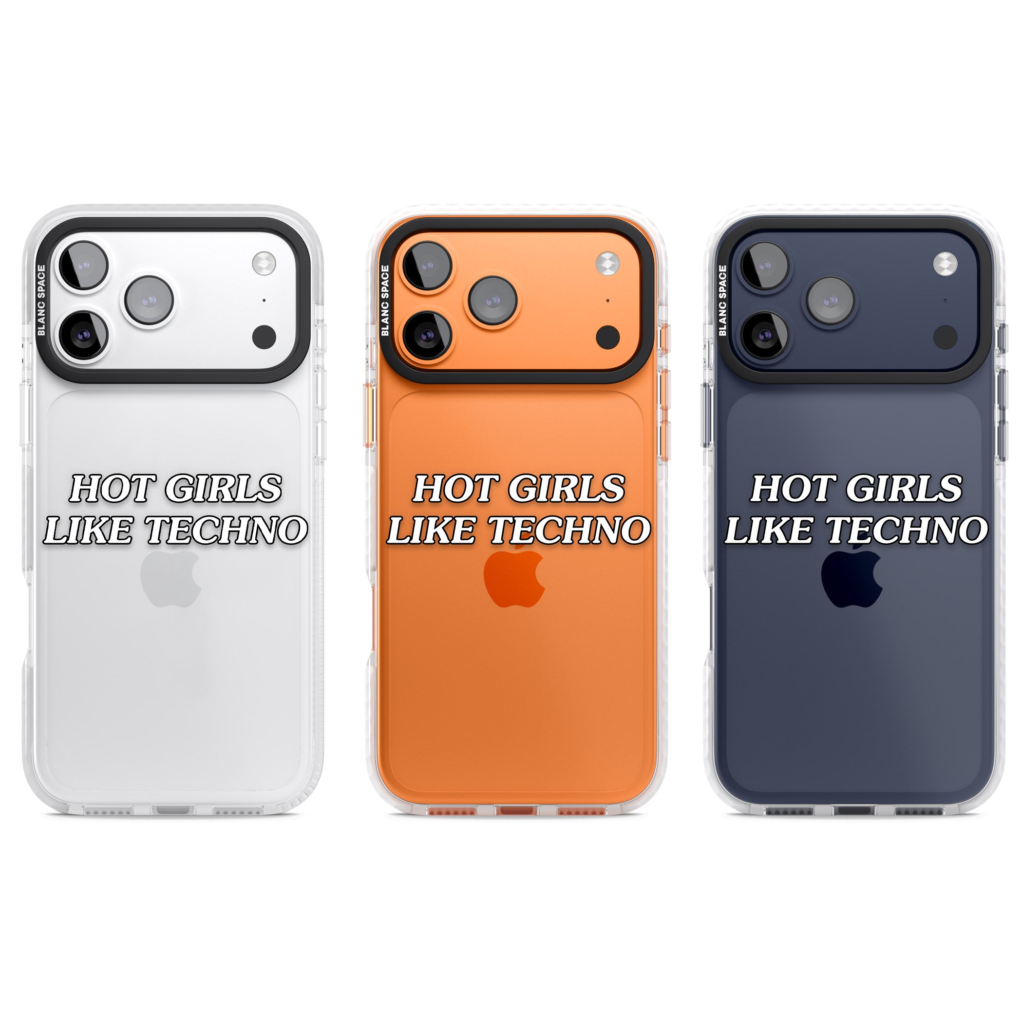 Hot Girls Like Techno iPhone 17 Pro Impact Clear Phone Case APT Impact Protection