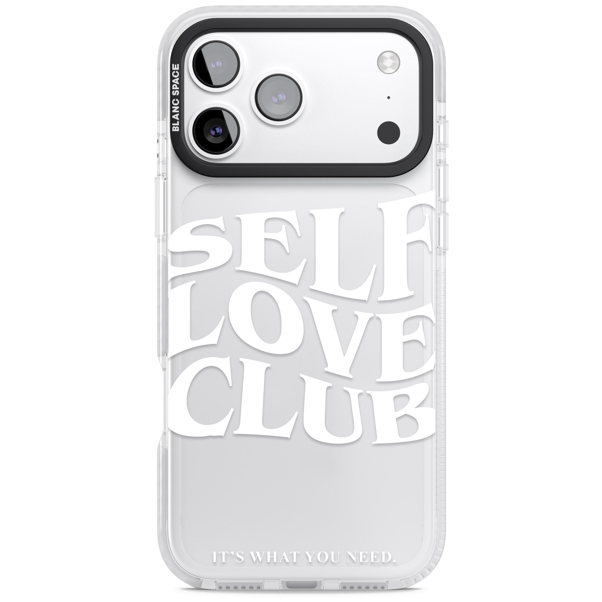 Self Love Club White iPhone 17 Pro Max Impact Clear Phone Case