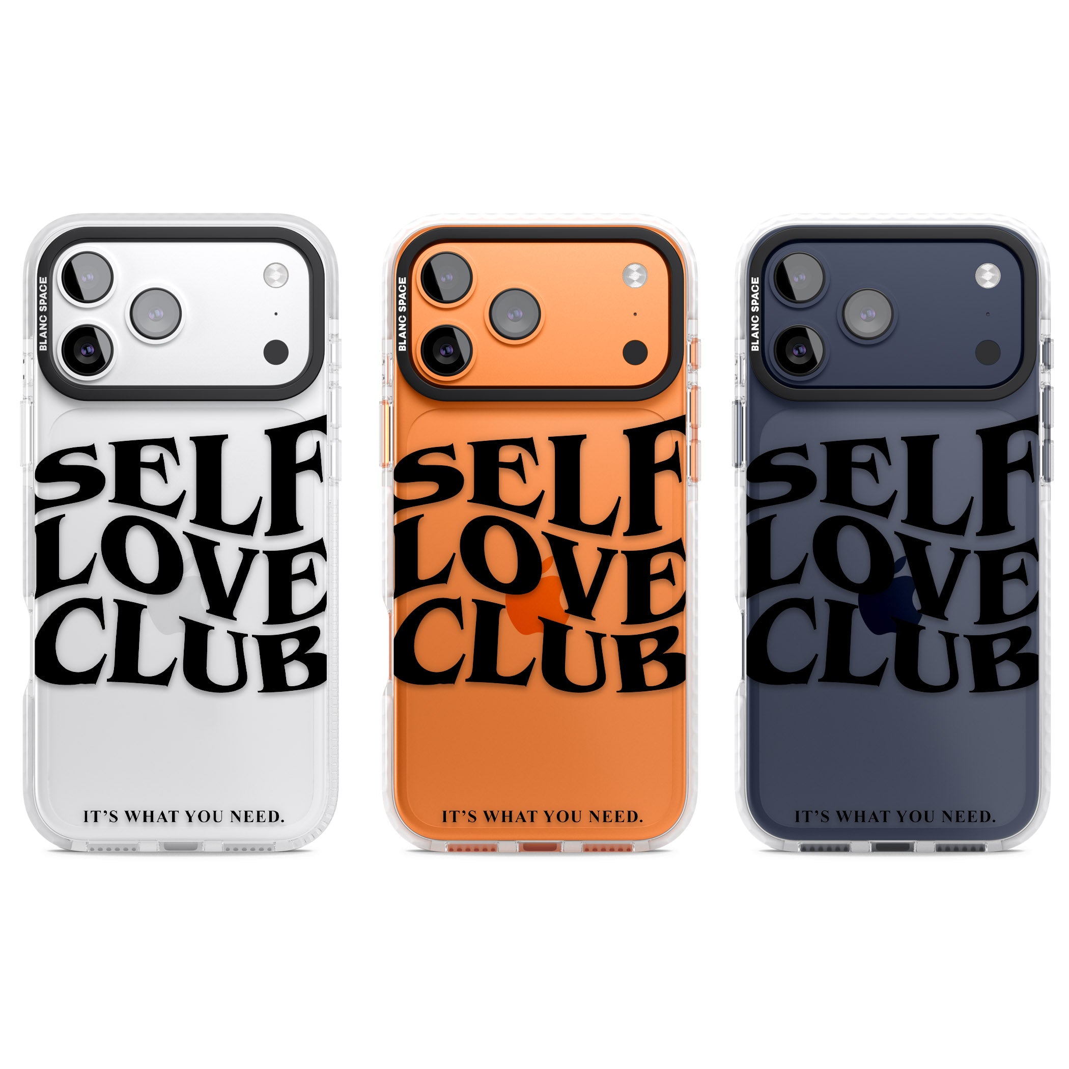 Self Love Club Black iPhone 17 Pro Impact Clear Phone Case APT Impact Protection