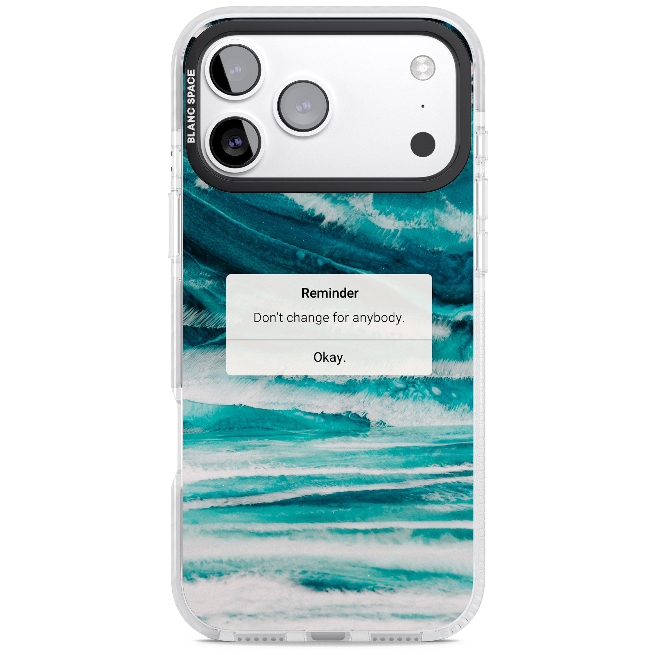 Ocean Vibe Reminder iPhone 17 Pro Impact Clear Phone Case