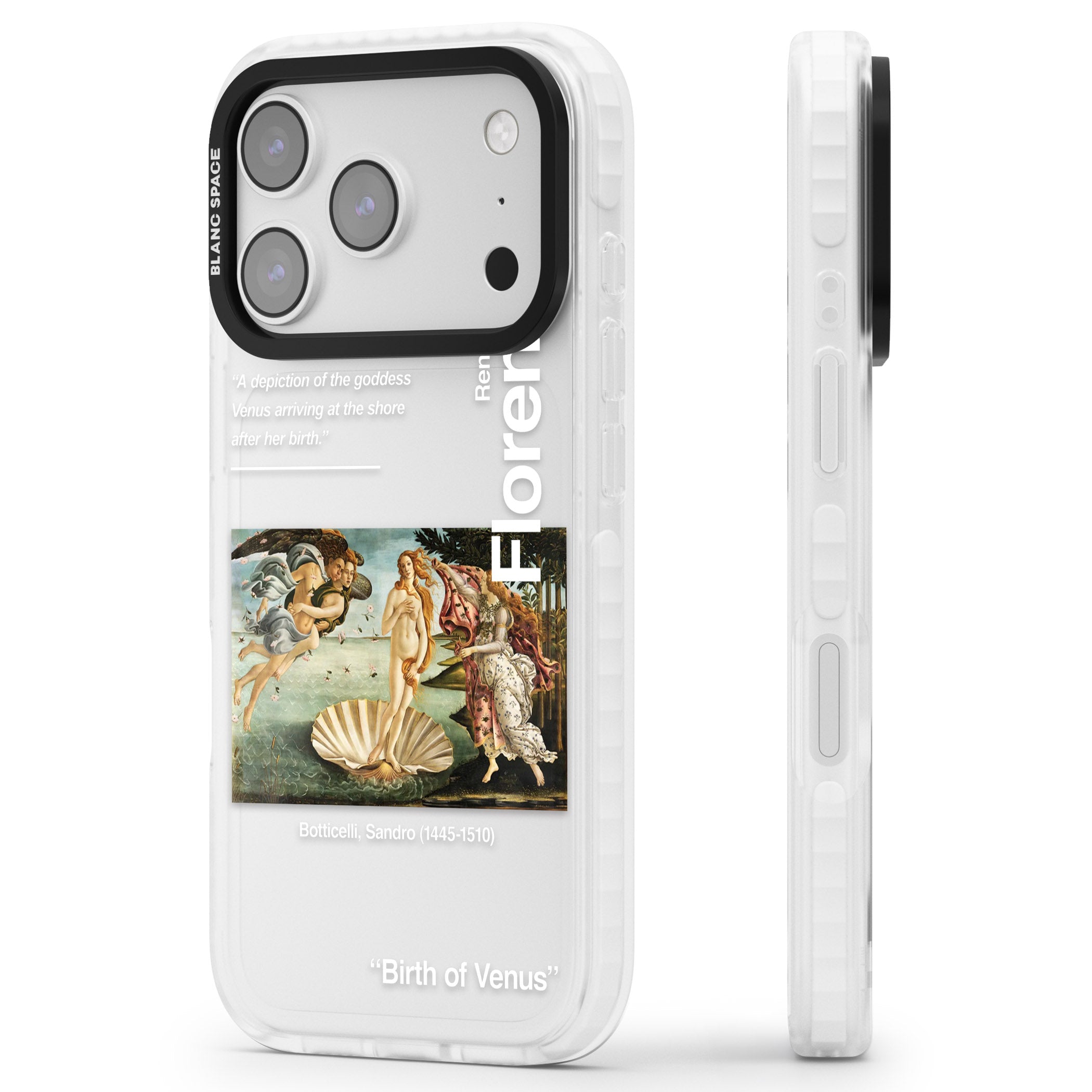 Birth Of Venus iPhone 17 Pro Impact Clear Phone Case Side Profile