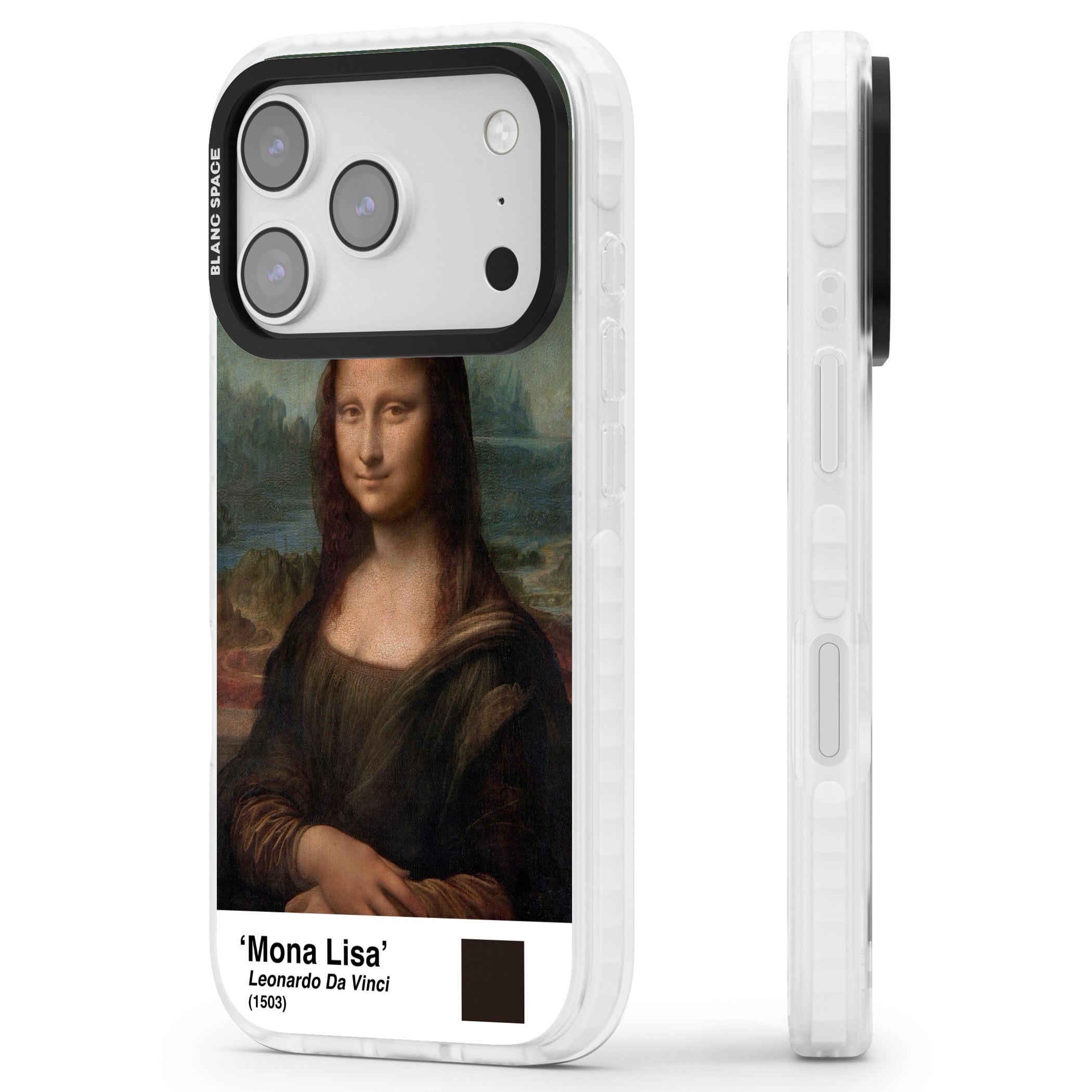 Mona Lisa iPhone 17 Pro Max Impact Clear Phone Case Side Profile