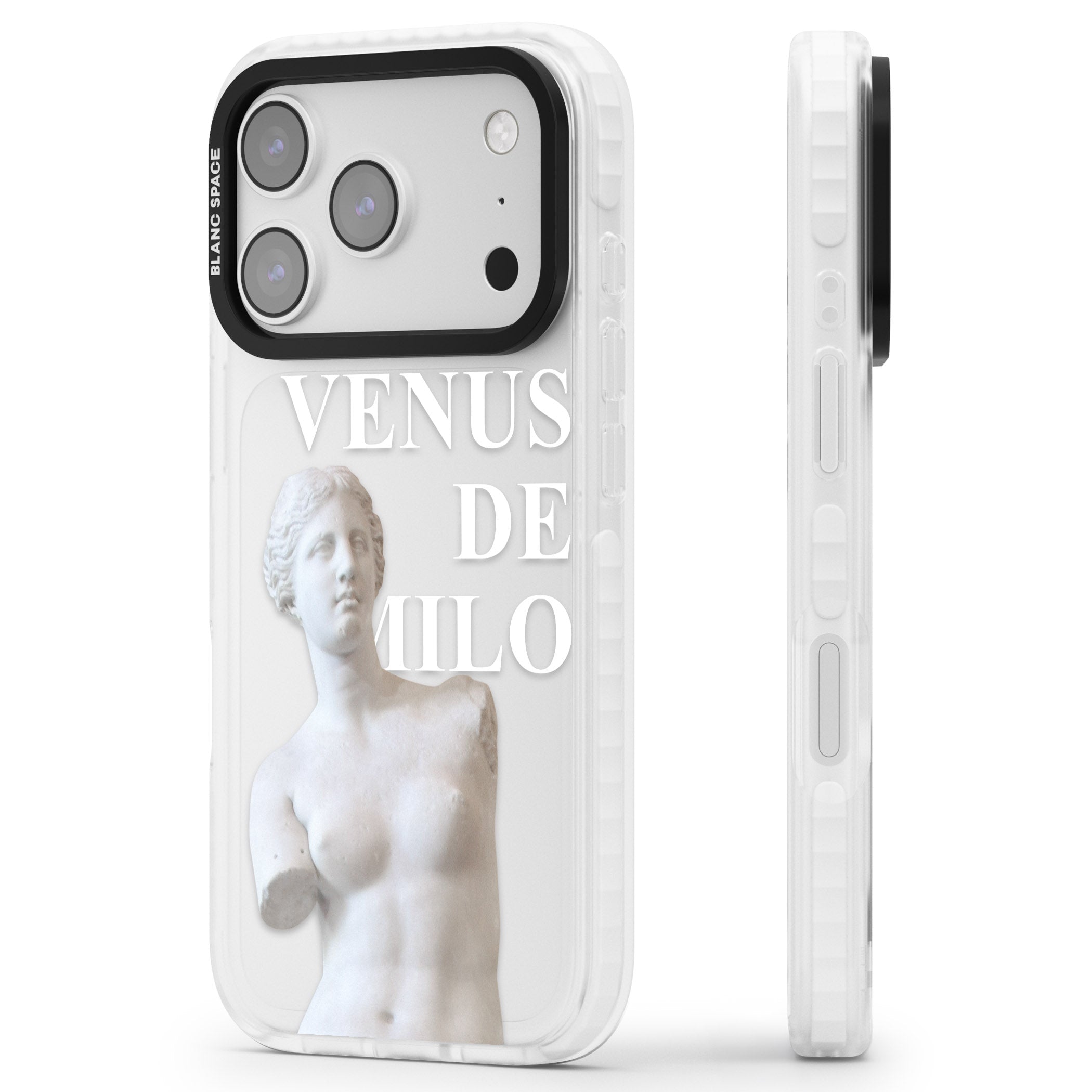 Venus De Milo Cutout iPhone 17 Pro Max Impact Clear Phone Case Side Profile