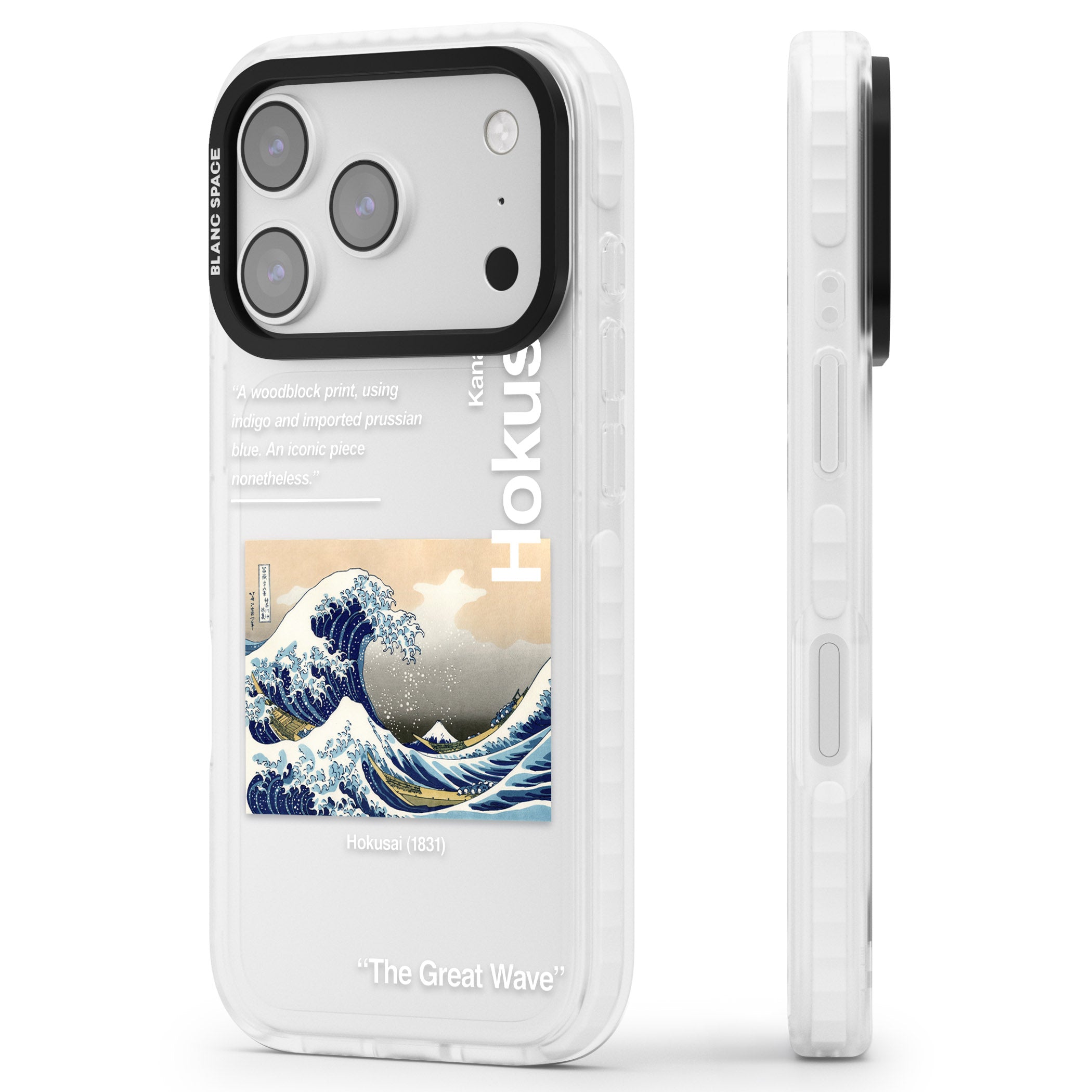 The Great Wave iPhone 17 Pro Impact Clear Phone Case Side Profile