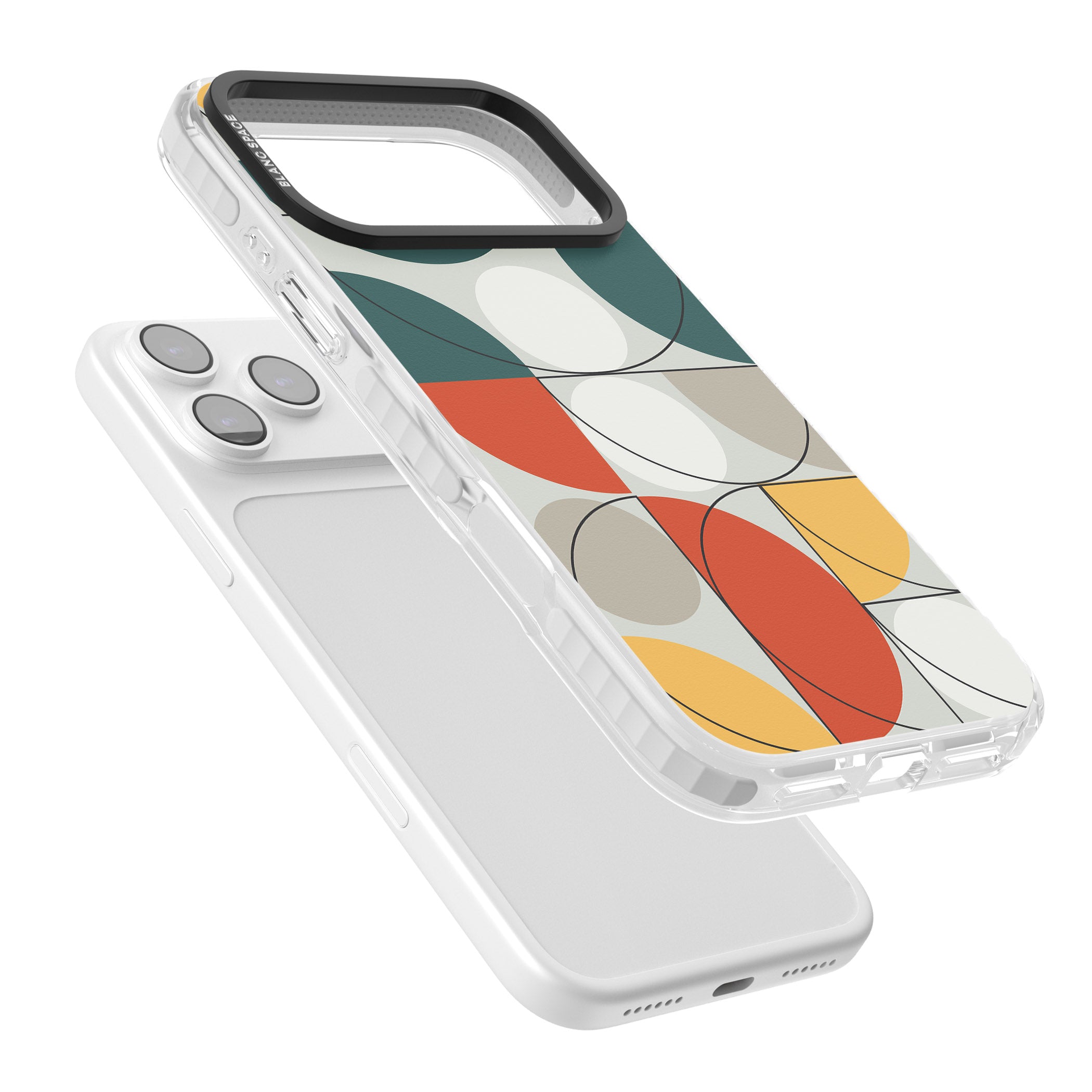 Modern Abstract Circle iPhone 17 Pro Impact Clear Phone Case Colours