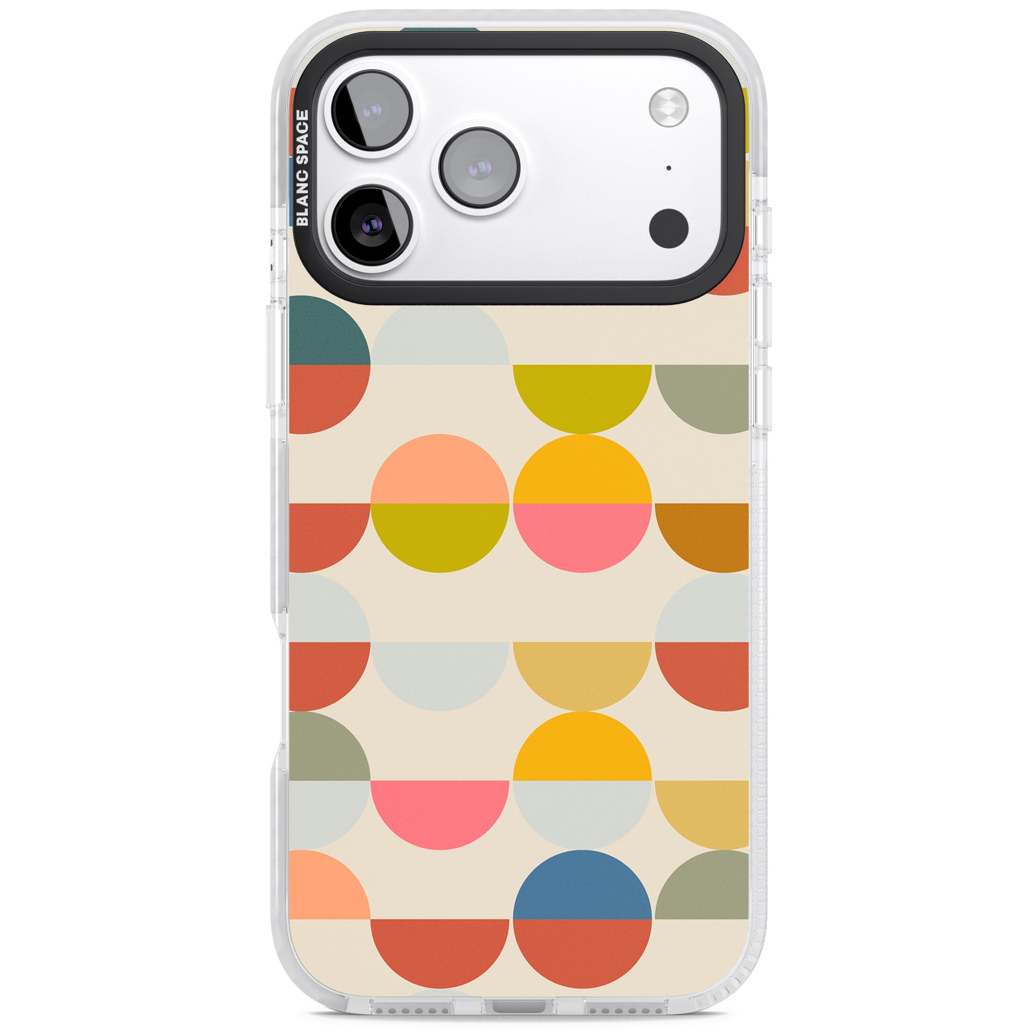Colorful Retro Circles iPhone 17 Pro Max Impact Clear Phone Case