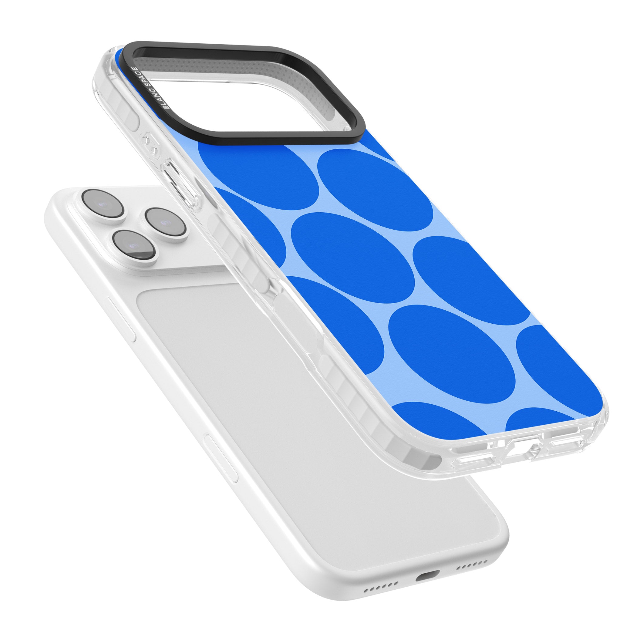 Retro Blue Dot iPhone 17 Pro Impact Clear Phone Case Colours