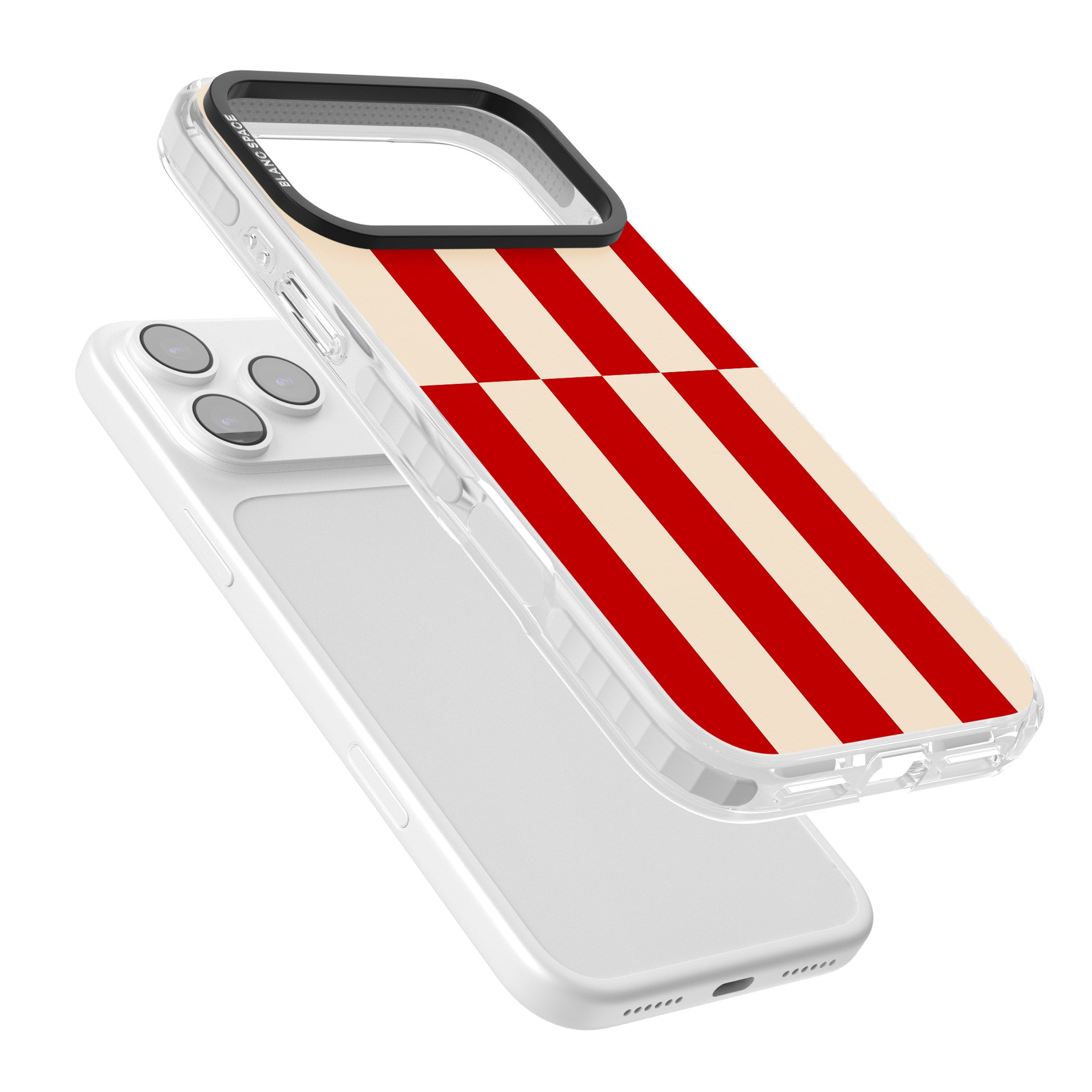 Retro Red Stripes iPhone 17 Pro Impact Clear Phone Case Colours