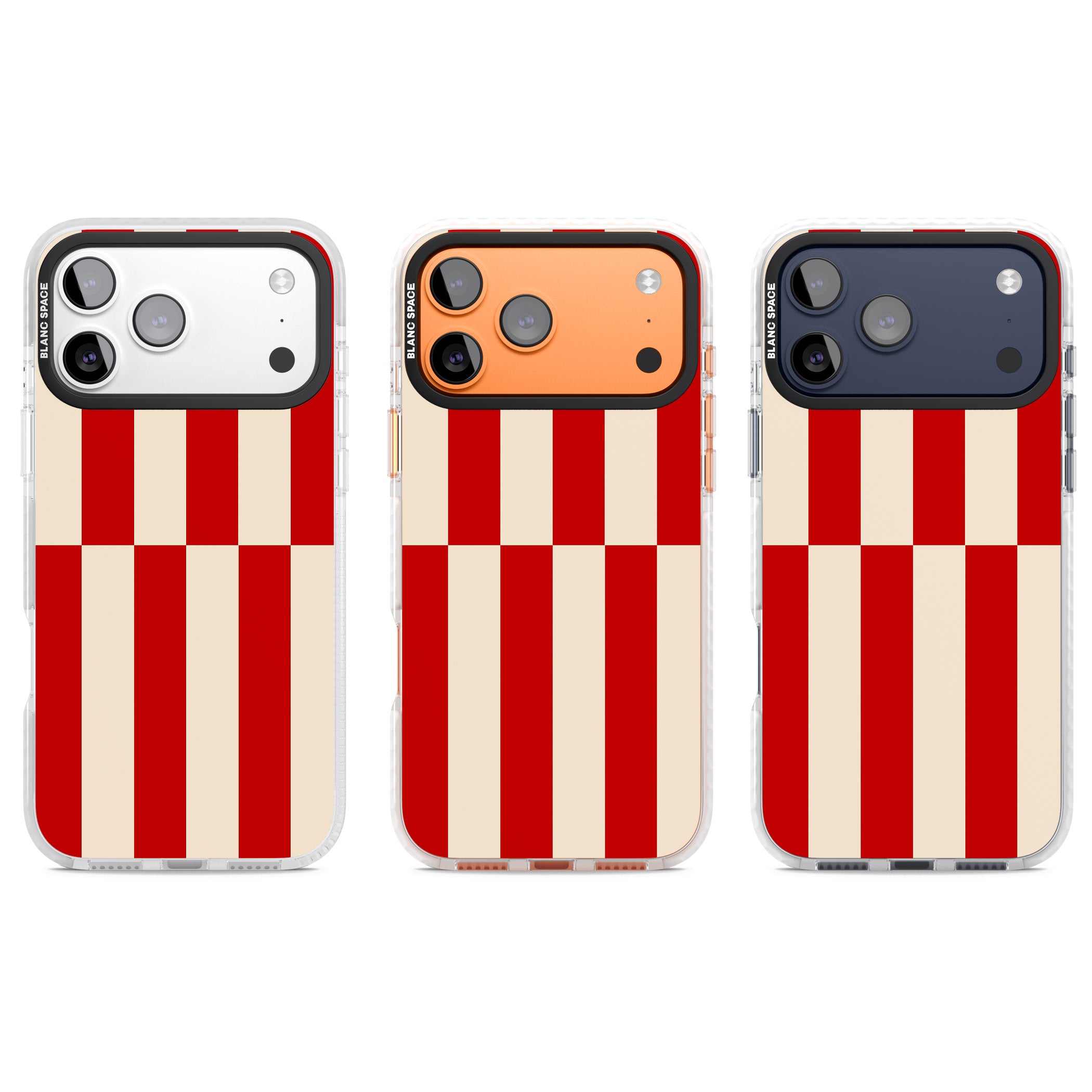 Retro Red Stripes iPhone 17 Pro Impact Clear Phone Case APT Impact Protection