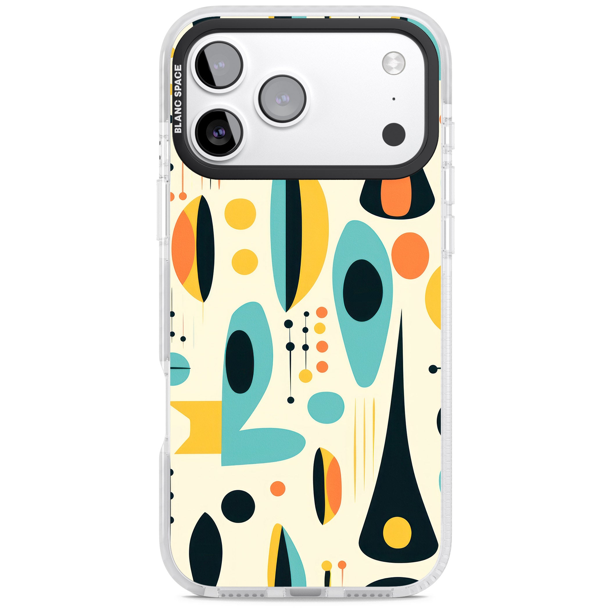 Mid Century Atomic Pattern iPhone 17 Pro Max Impact Clear Phone Case