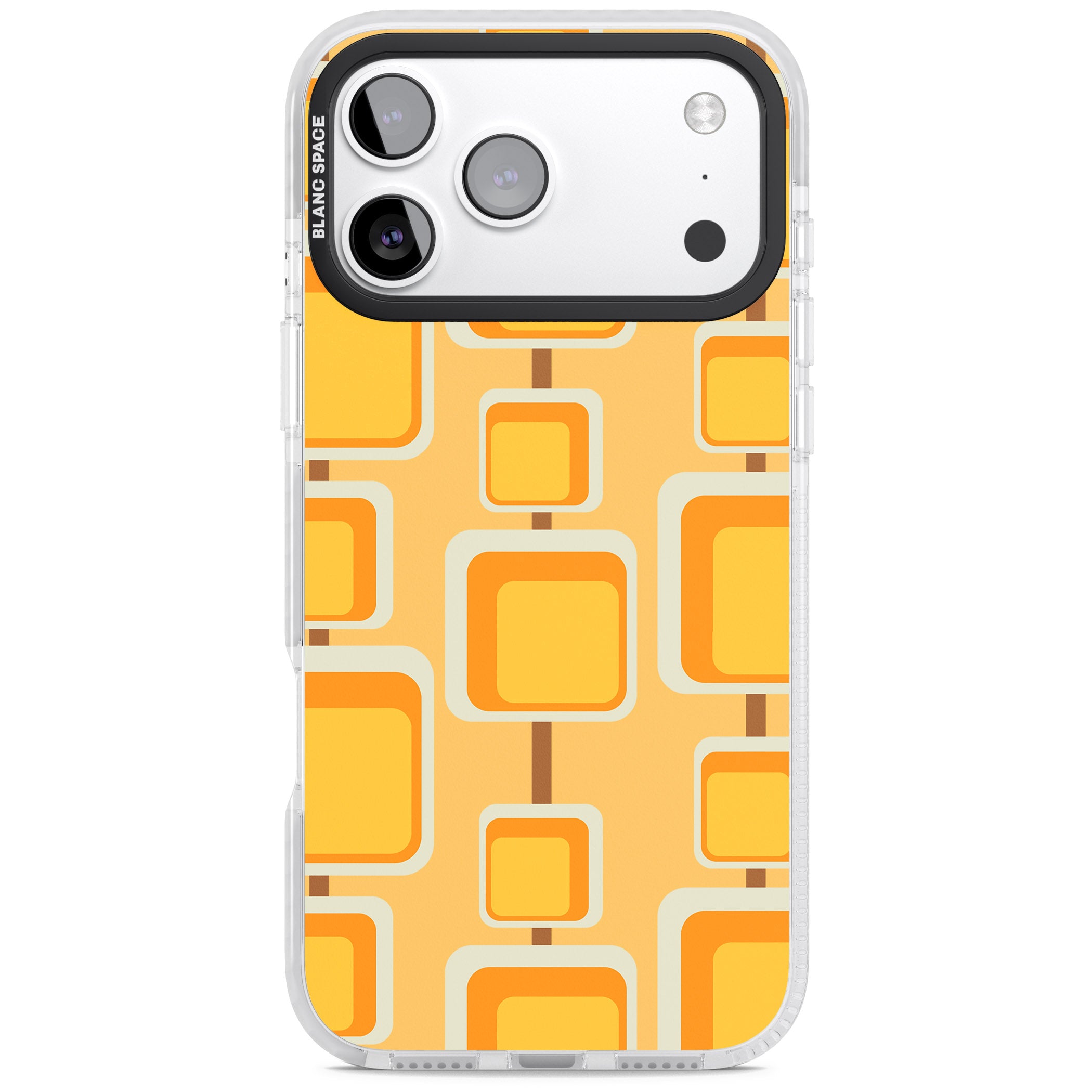 Sunny Mid Century Squares iPhone 17 Pro Impact Clear Phone Case