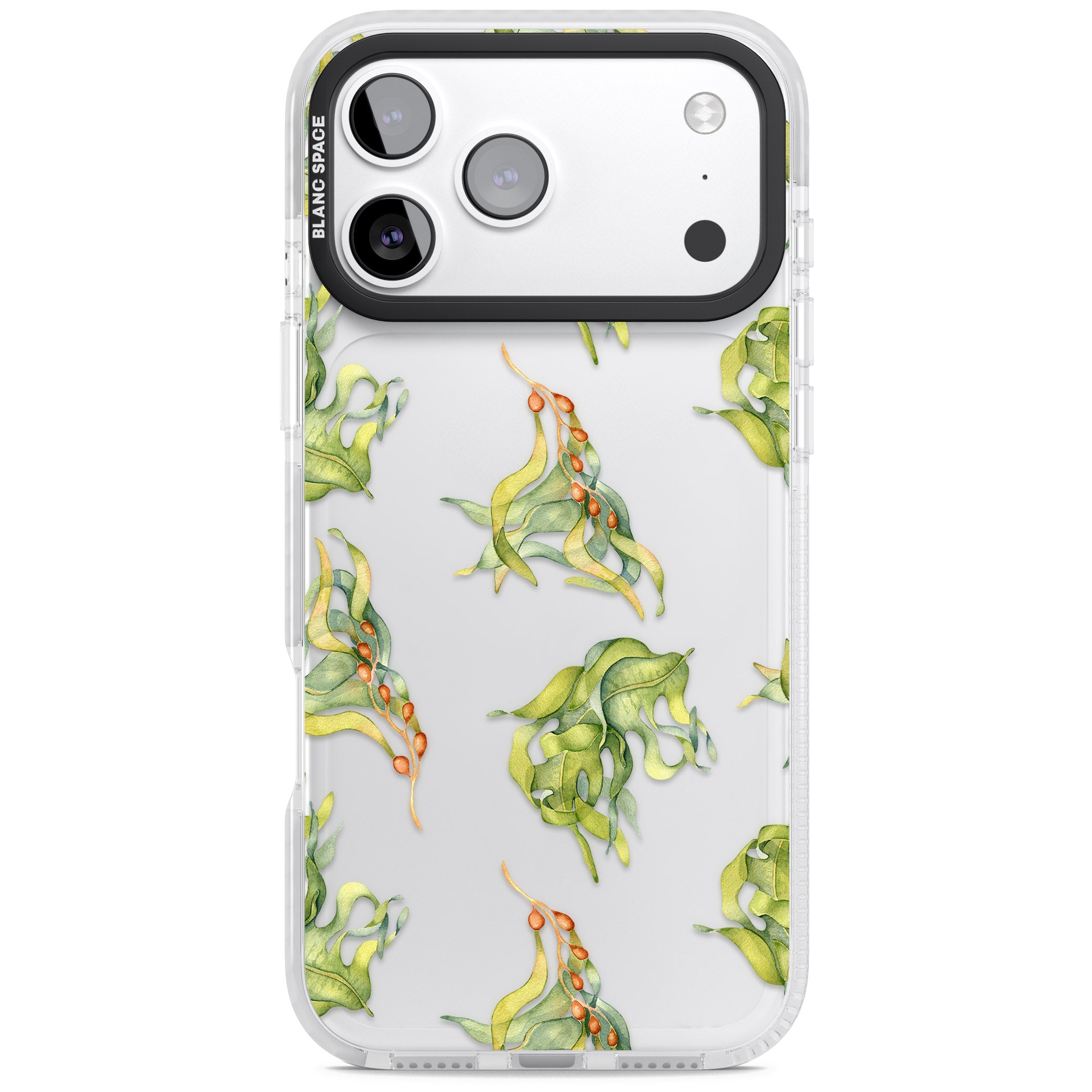 Flowing Seaweed Watercolor iPhone 17 Pro Max Impact Clear Phone Case