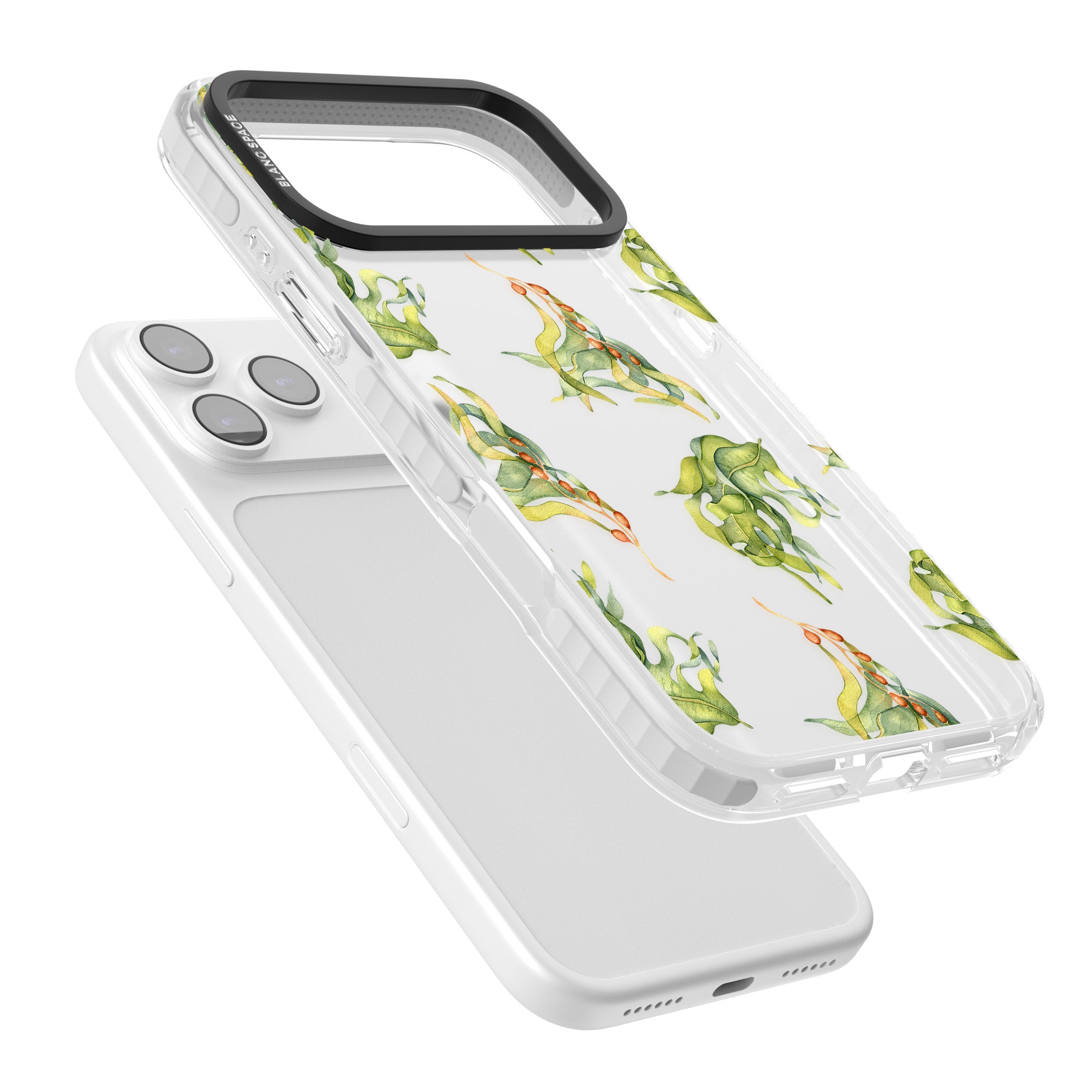 Flowing Seaweed Watercolor iPhone 17 Pro Impact Clear Phone Case Colours